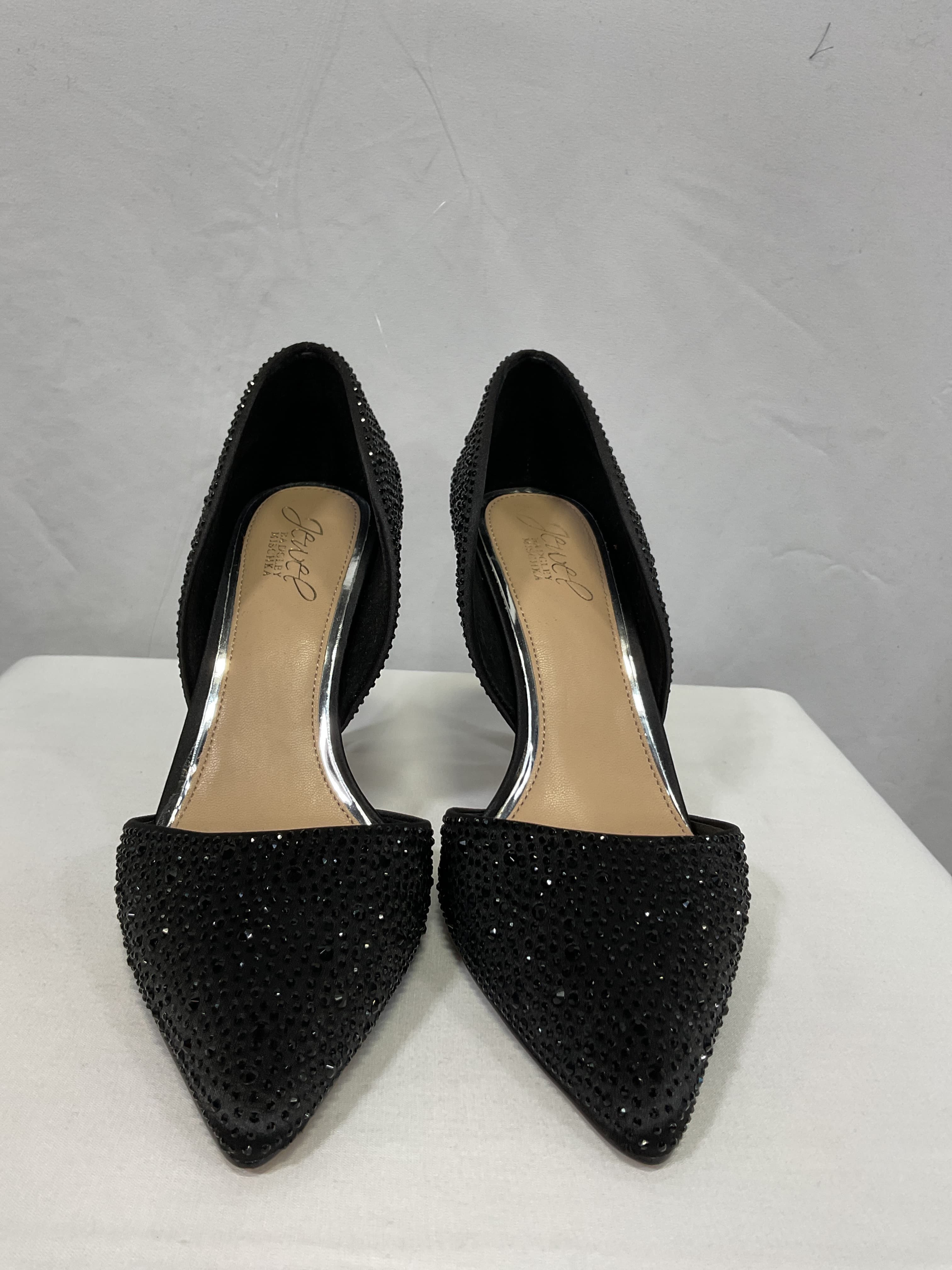 Justise Pointy Toe Embellished Satin D'orsay Pump - Image 3