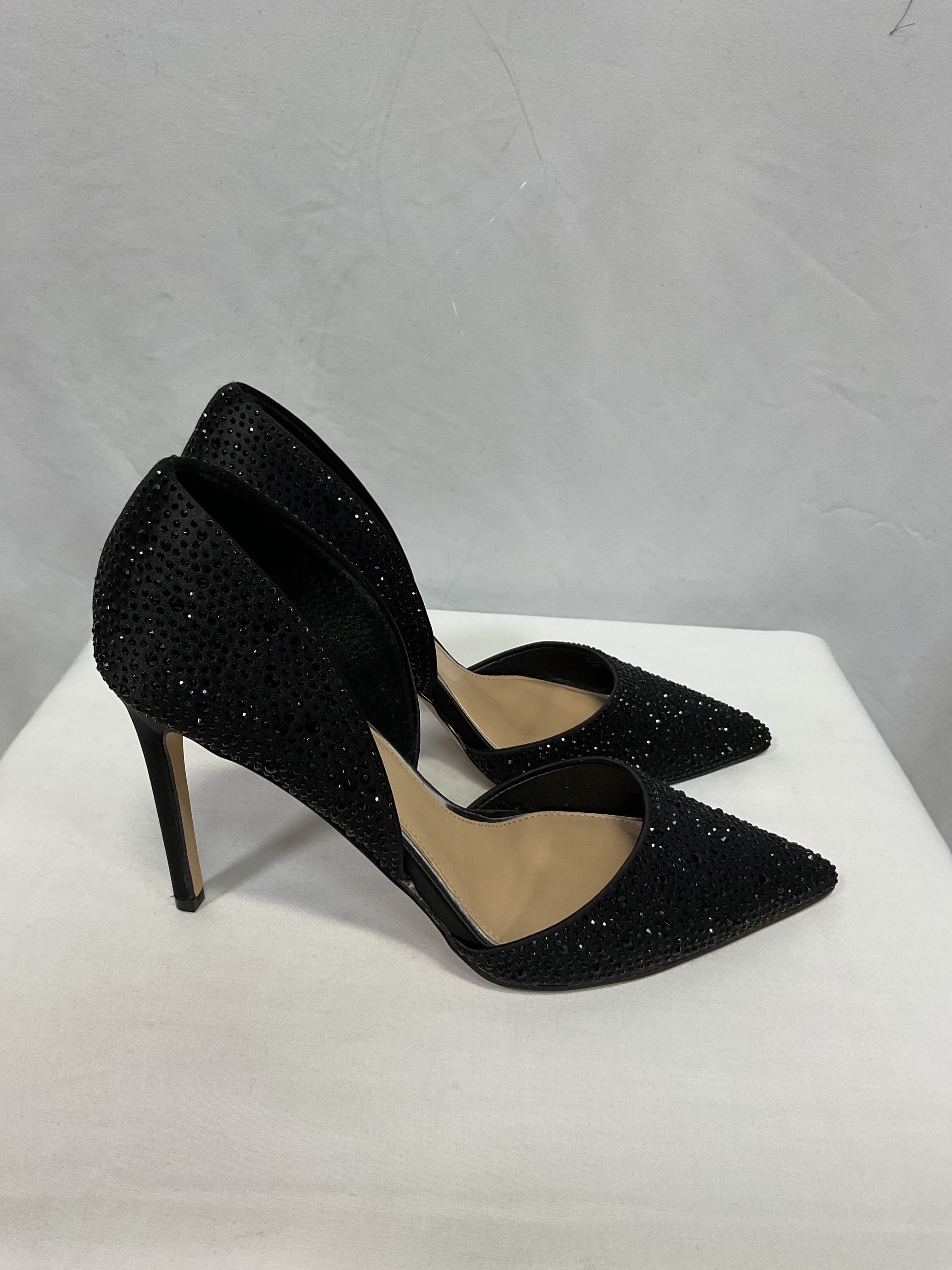 Justise Pointy Toe Embellished Satin D'orsay Pump - Image 4