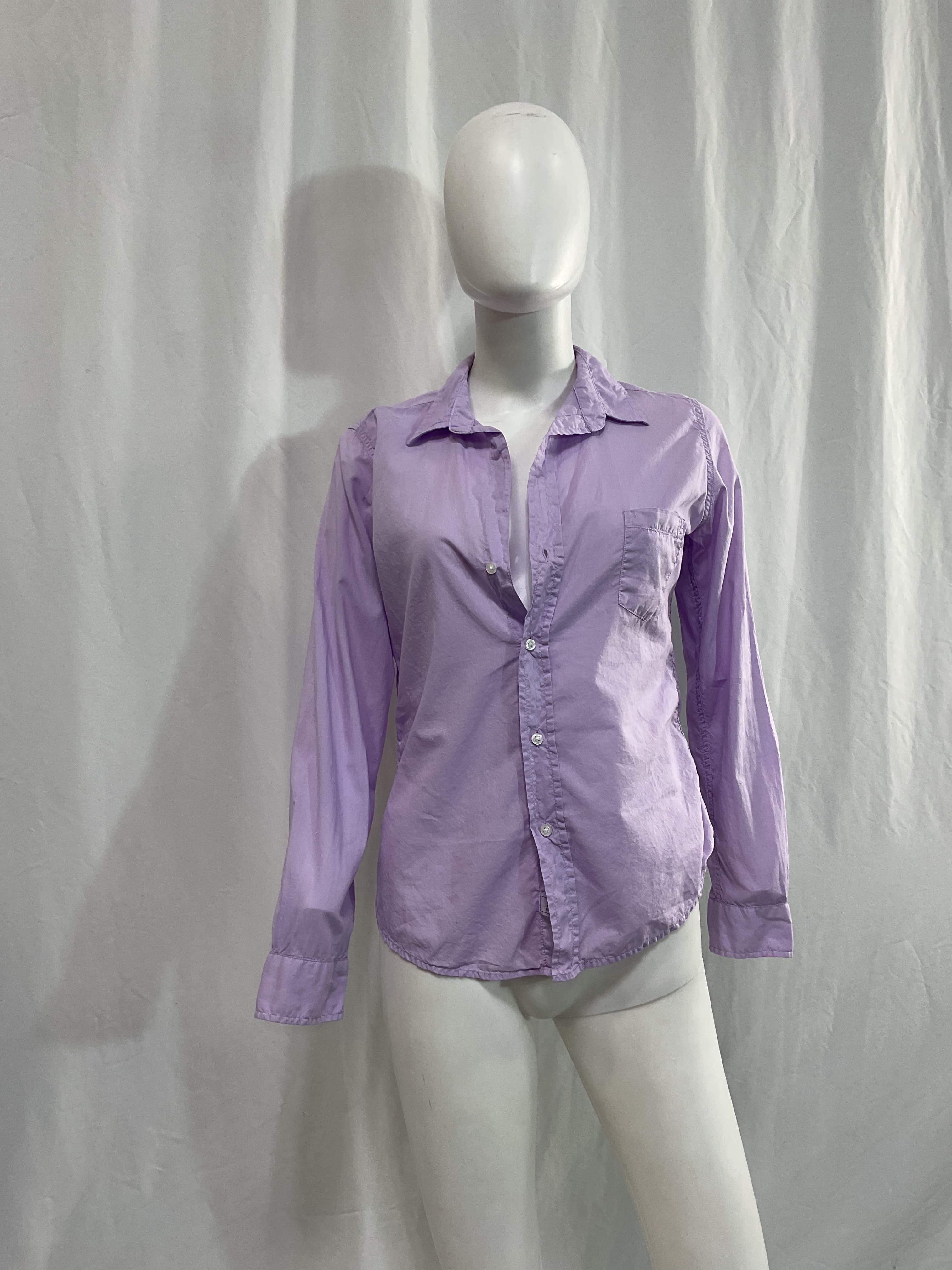 Barry Woven Button Up In Lilac - Image 3