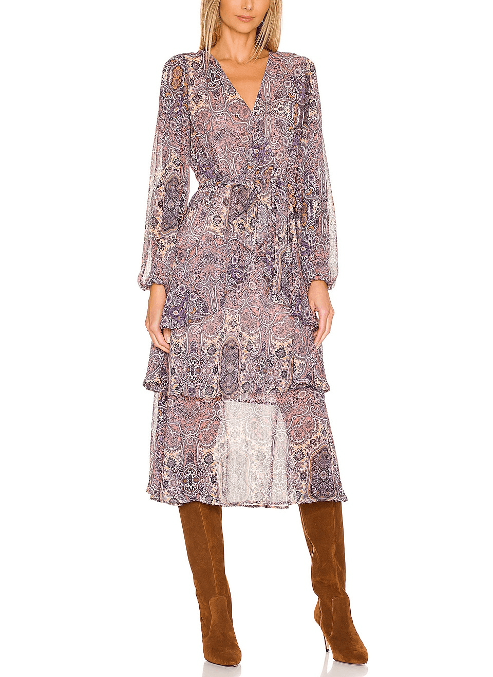 Hosseini Frill Midi Dress - Image 1