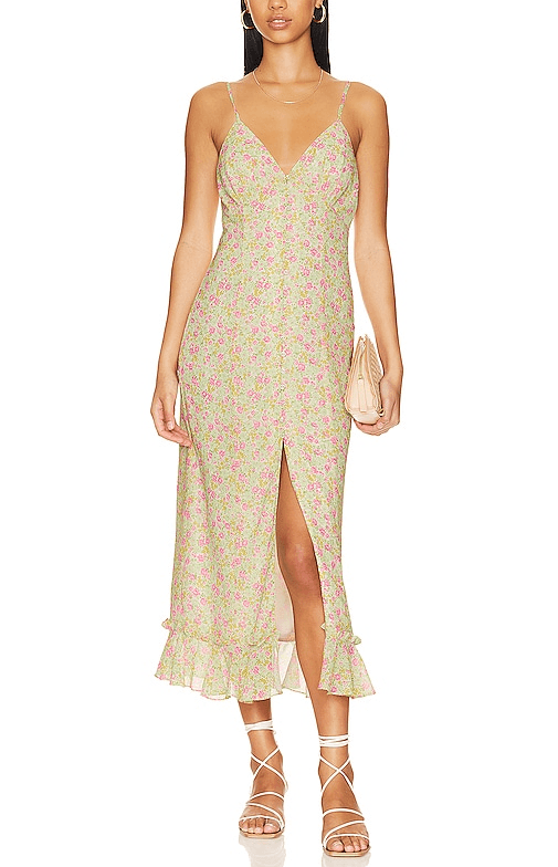 Quincy Midi Dress In Pink Lemonade Multi - Image 1