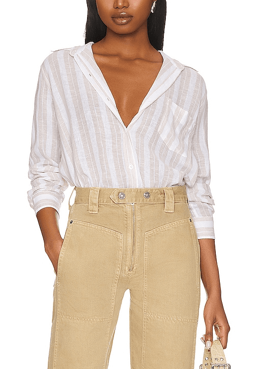 Charli Button Up Shirt In Shore Stripe - Image 1