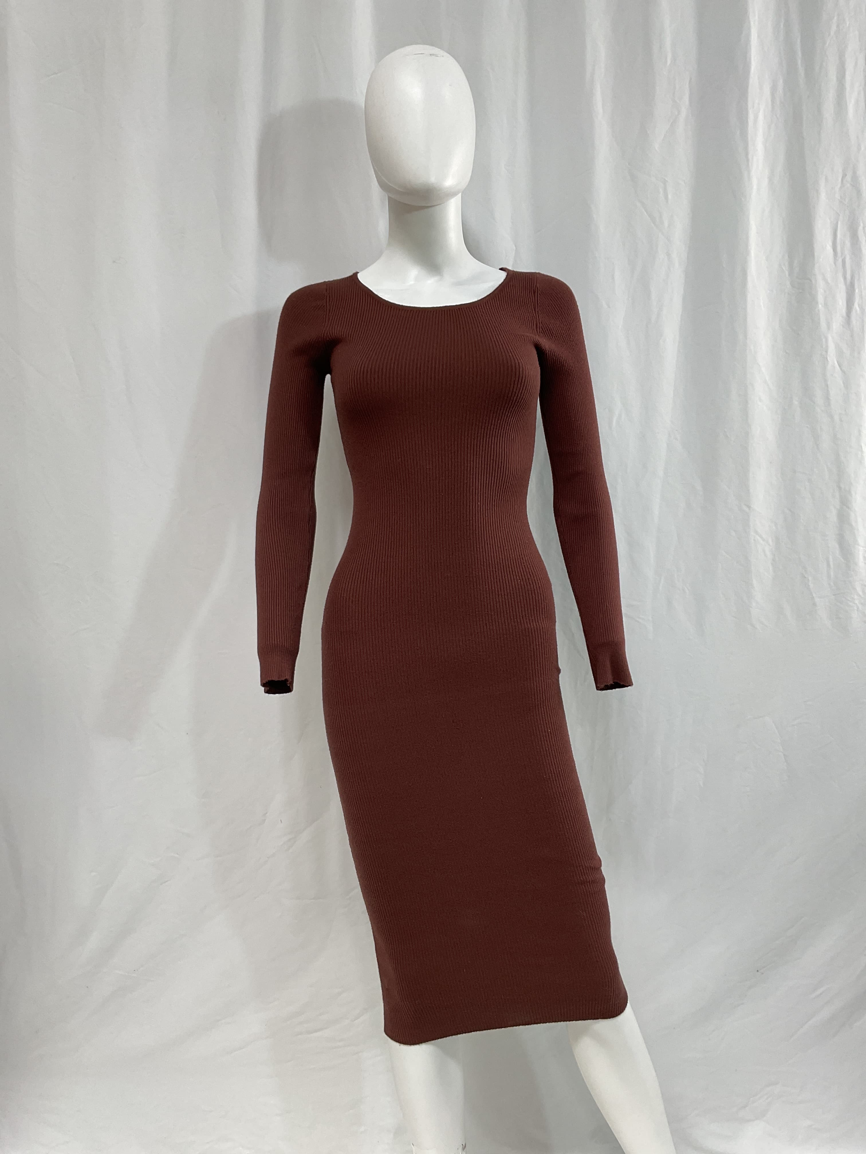 Auburn Sweater Dress In Chocolate - Image 3