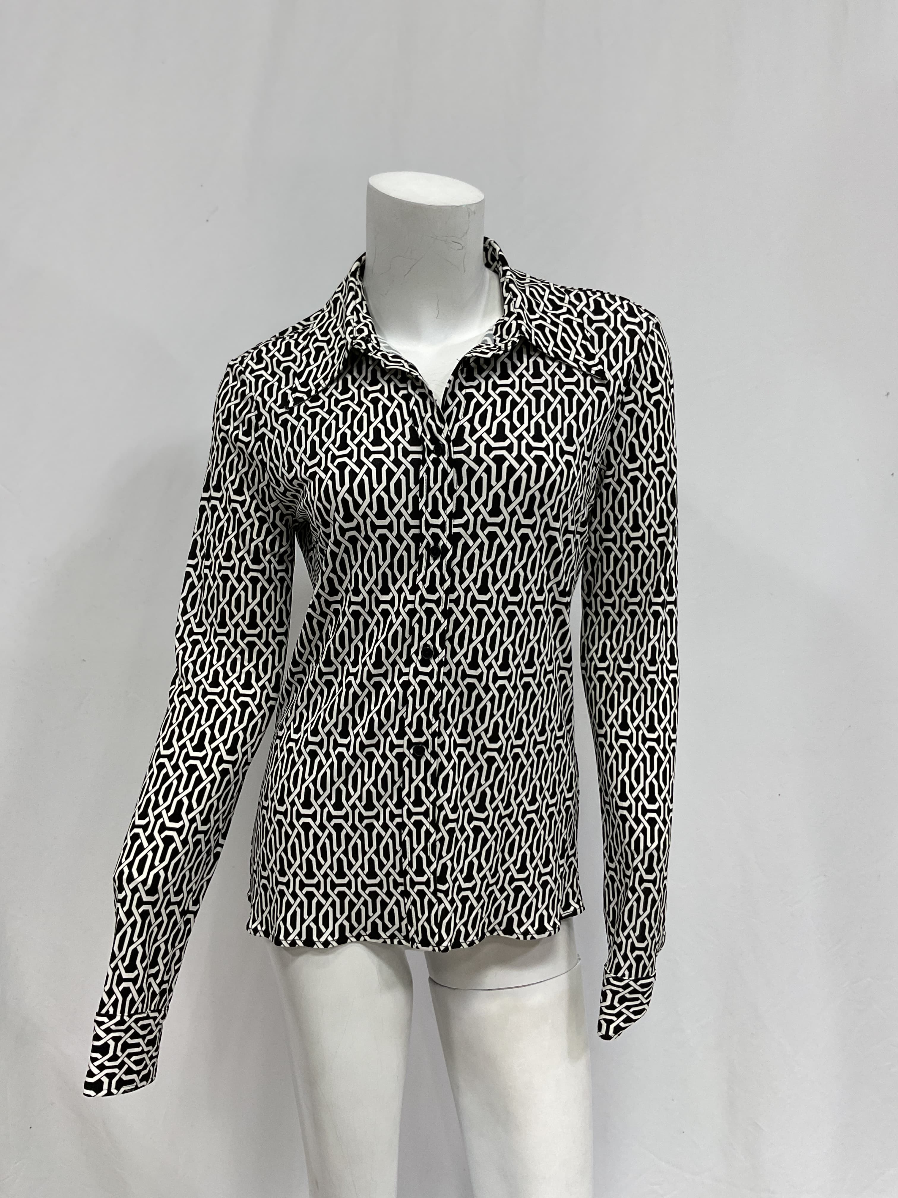 Celestine Shirt In Art Deco Black & Ivory - Image 3