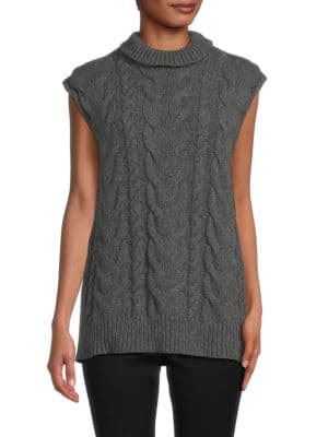 Cableknit Merino Wool Sweater Vest - Image 1