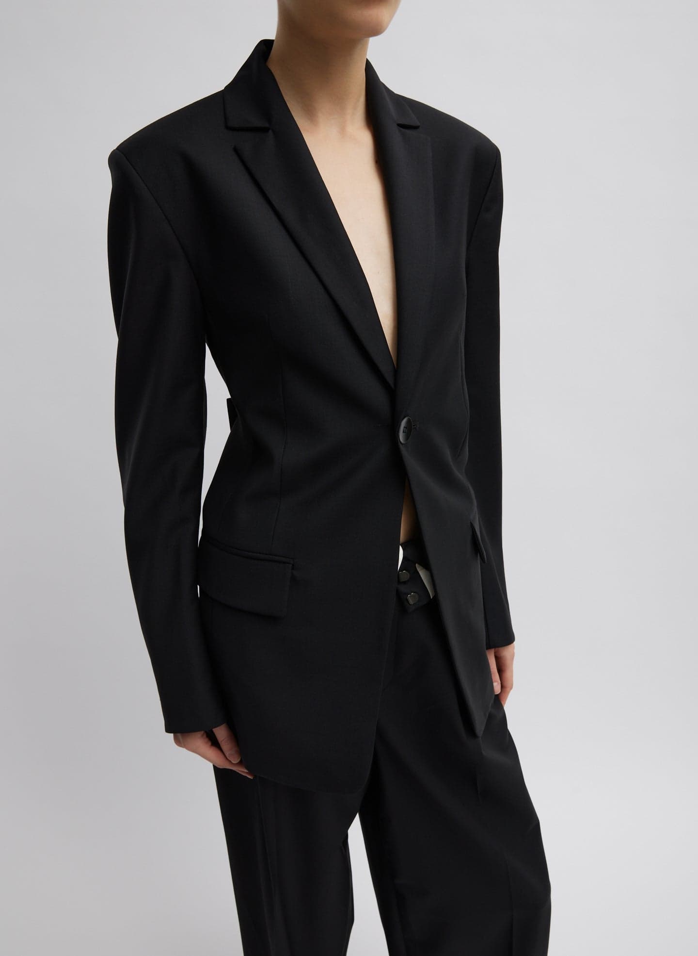 Recycled Tropical Wool Sculpted Blazer - Image 1