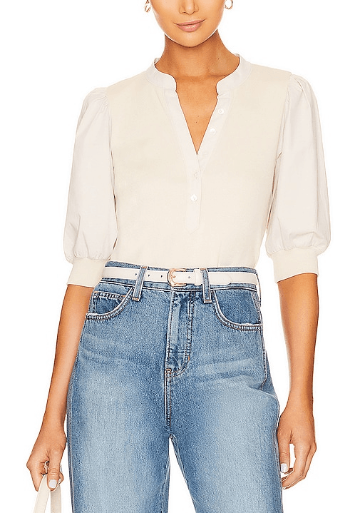 Coralee Top In Limestone - Image 1