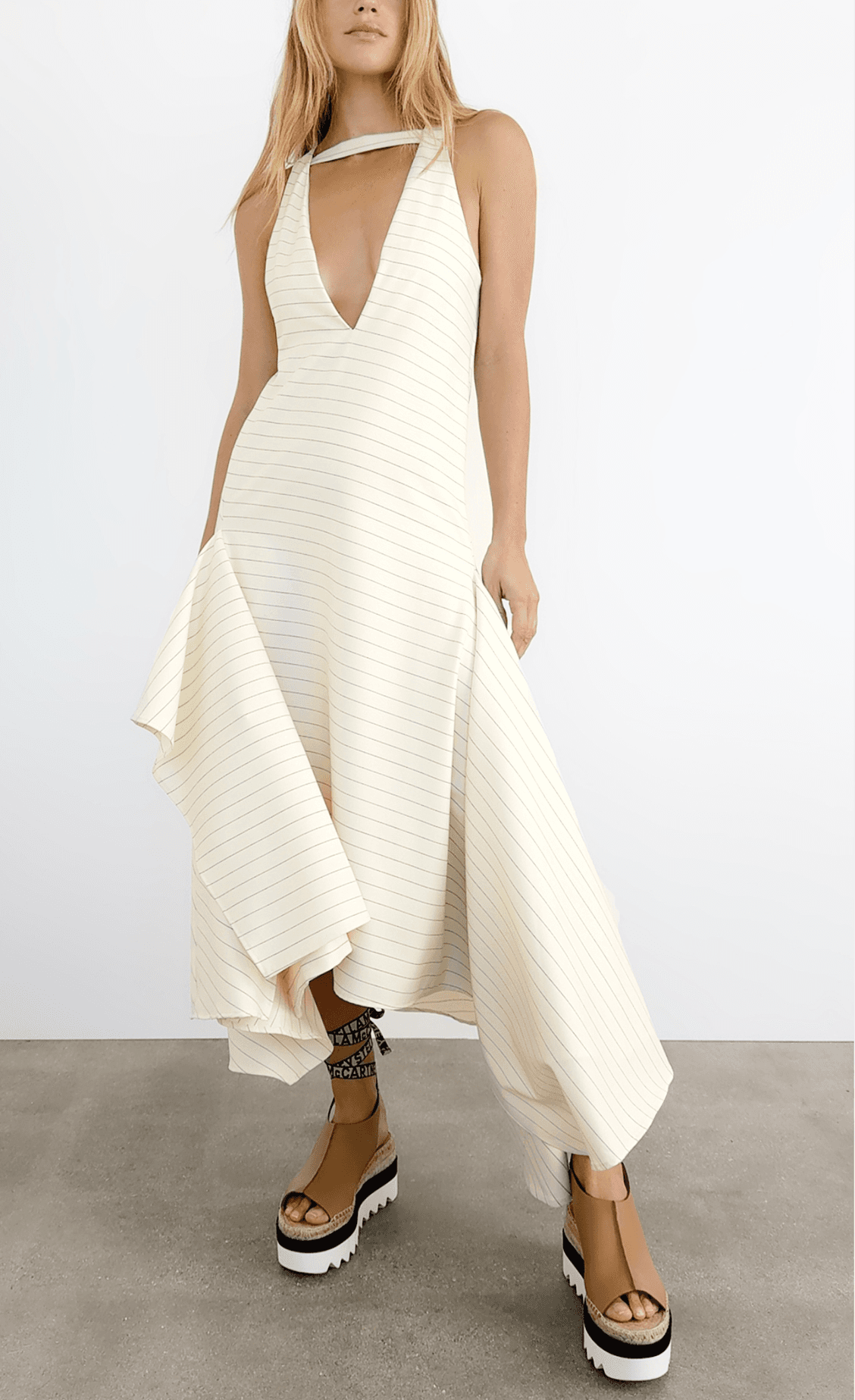 V Neck Square Hem Dress - Image 1