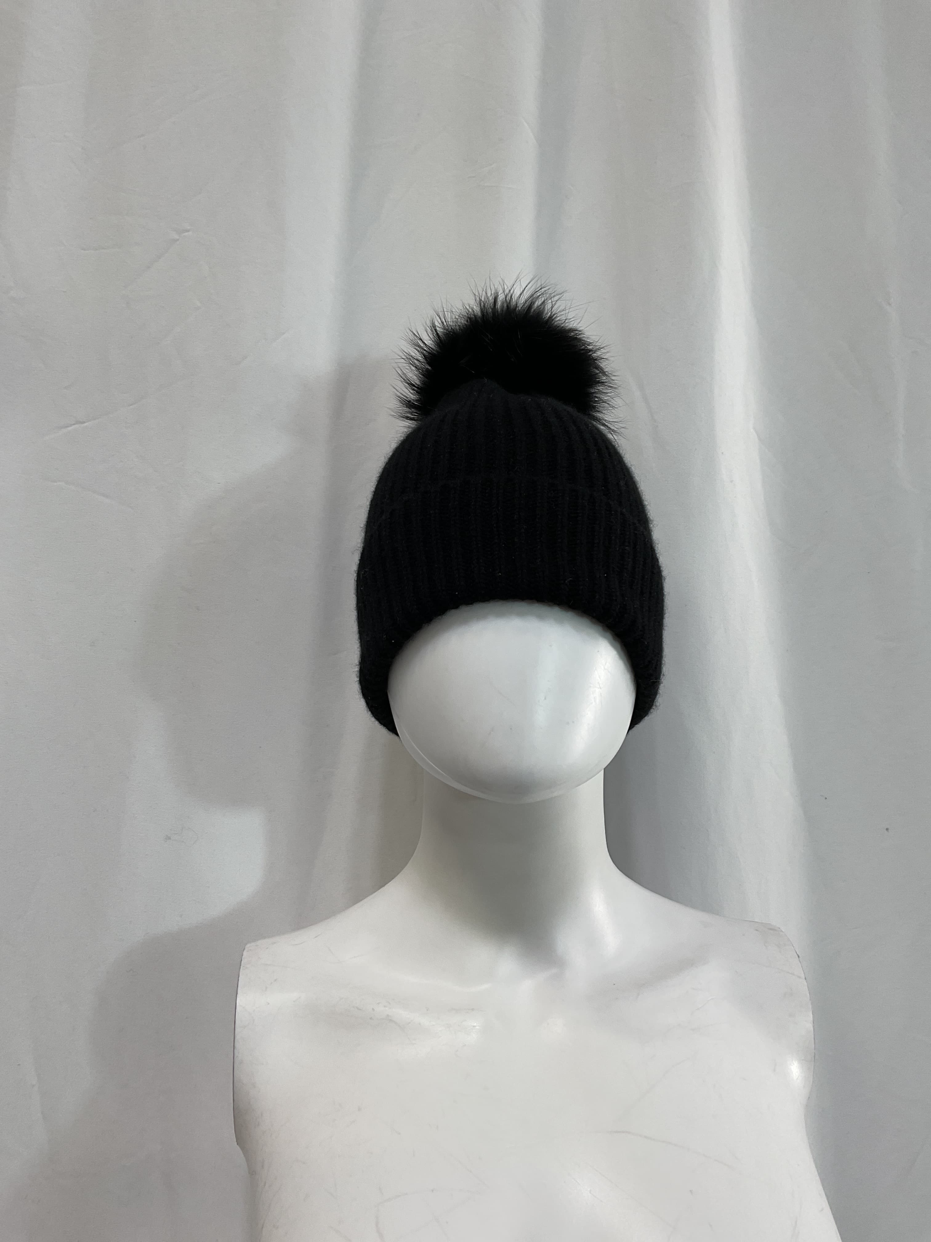 Cashmere & Fox Fur Pom-Pom Beanie - Image 3