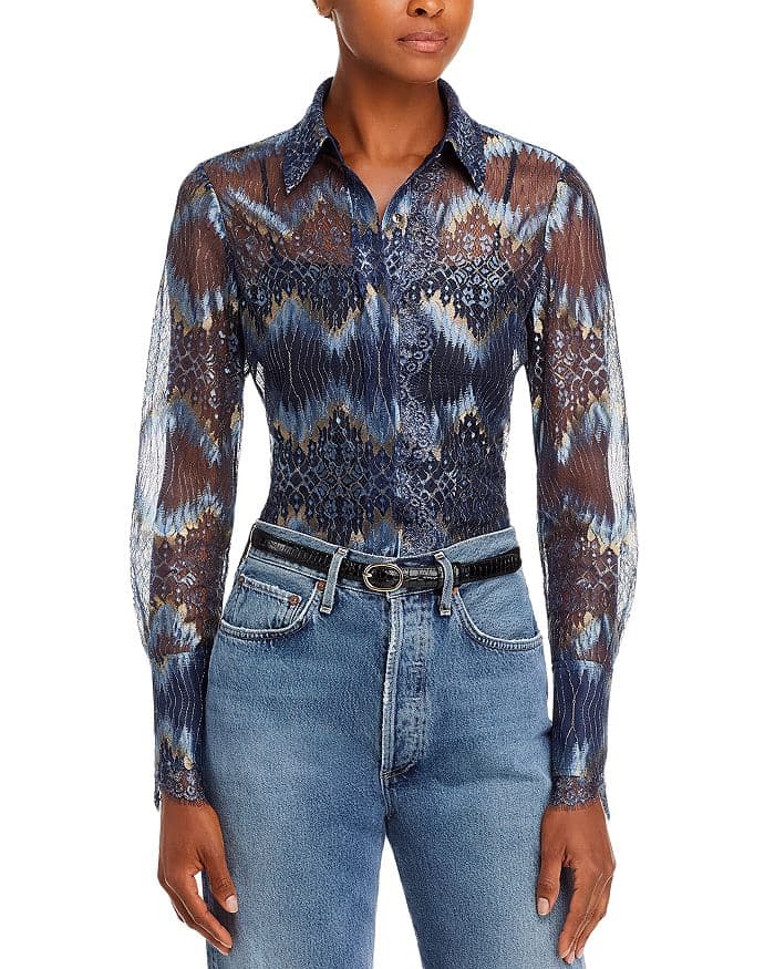 Nora Lurex Mesh Blouse - Image 1