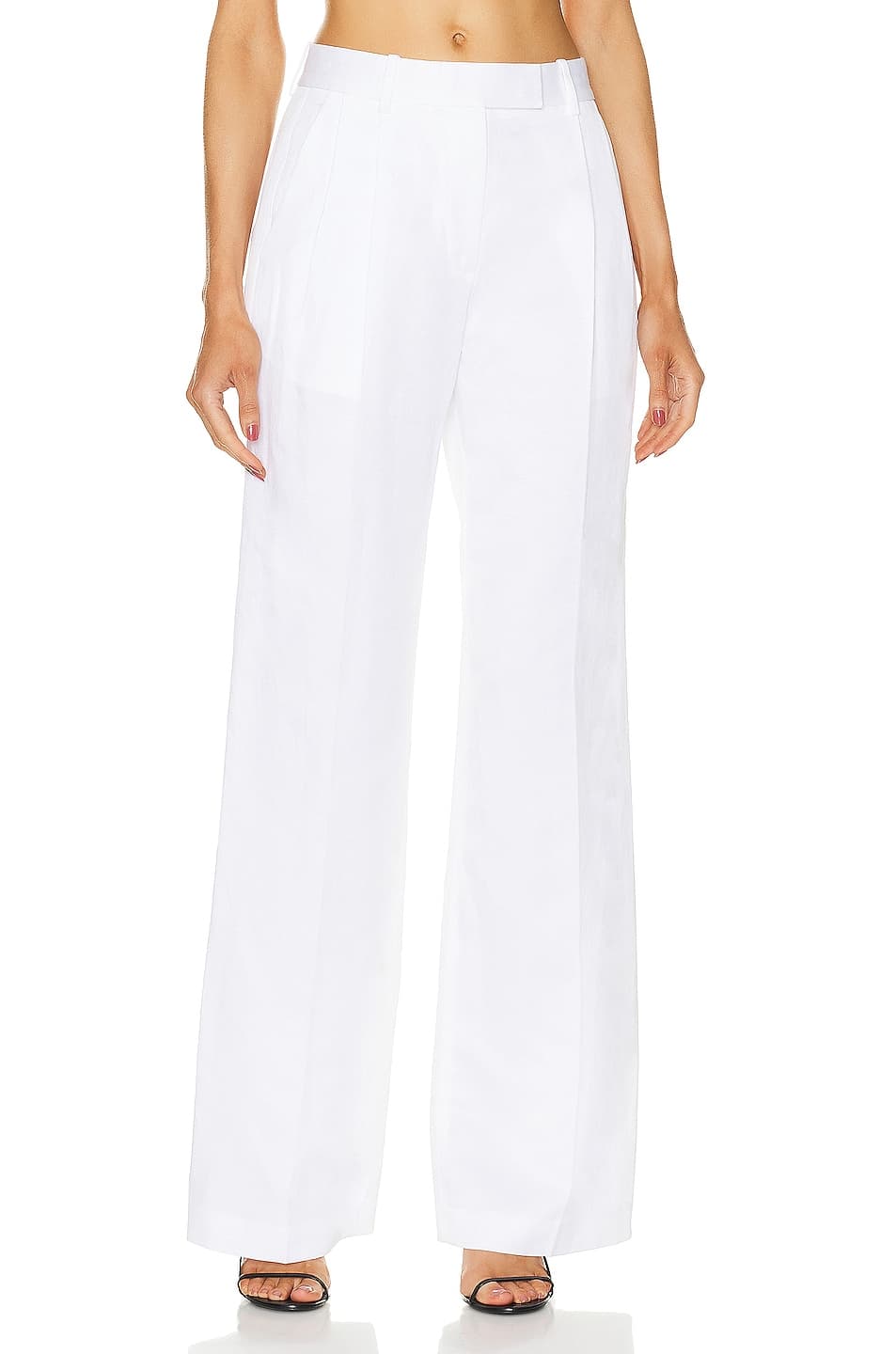 Pleated Pant In Optic White - Image 1