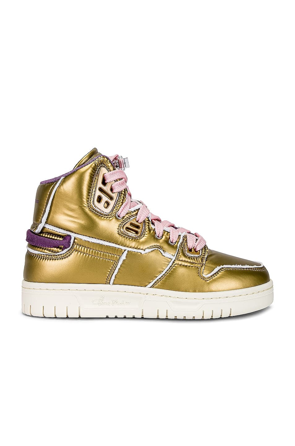 High Top Sneaker In Gold & Purple - Image 1