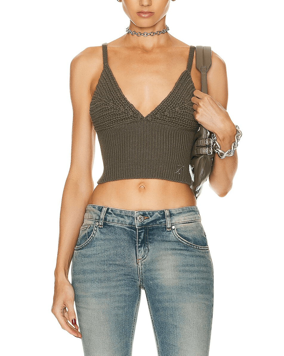 Knit Top In Dark Olive - Image 1