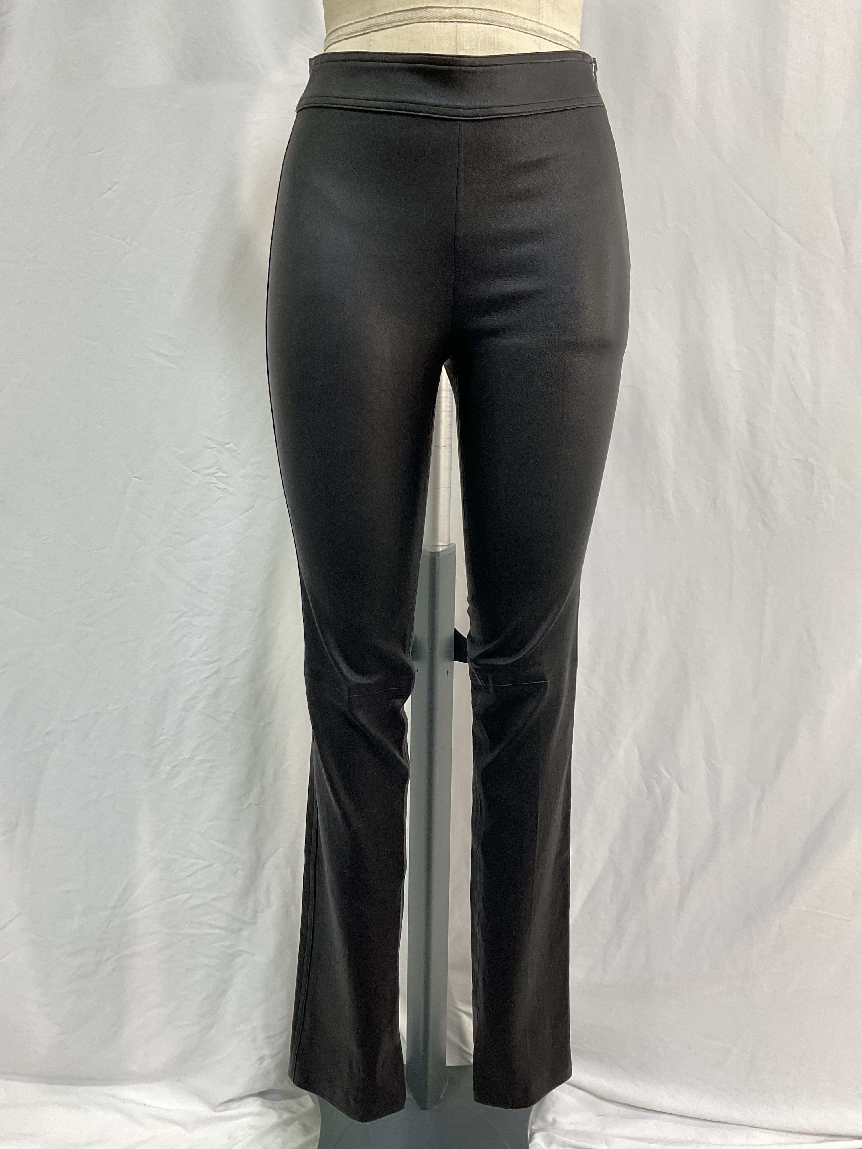Slit Leather Pant In Black - Image 2