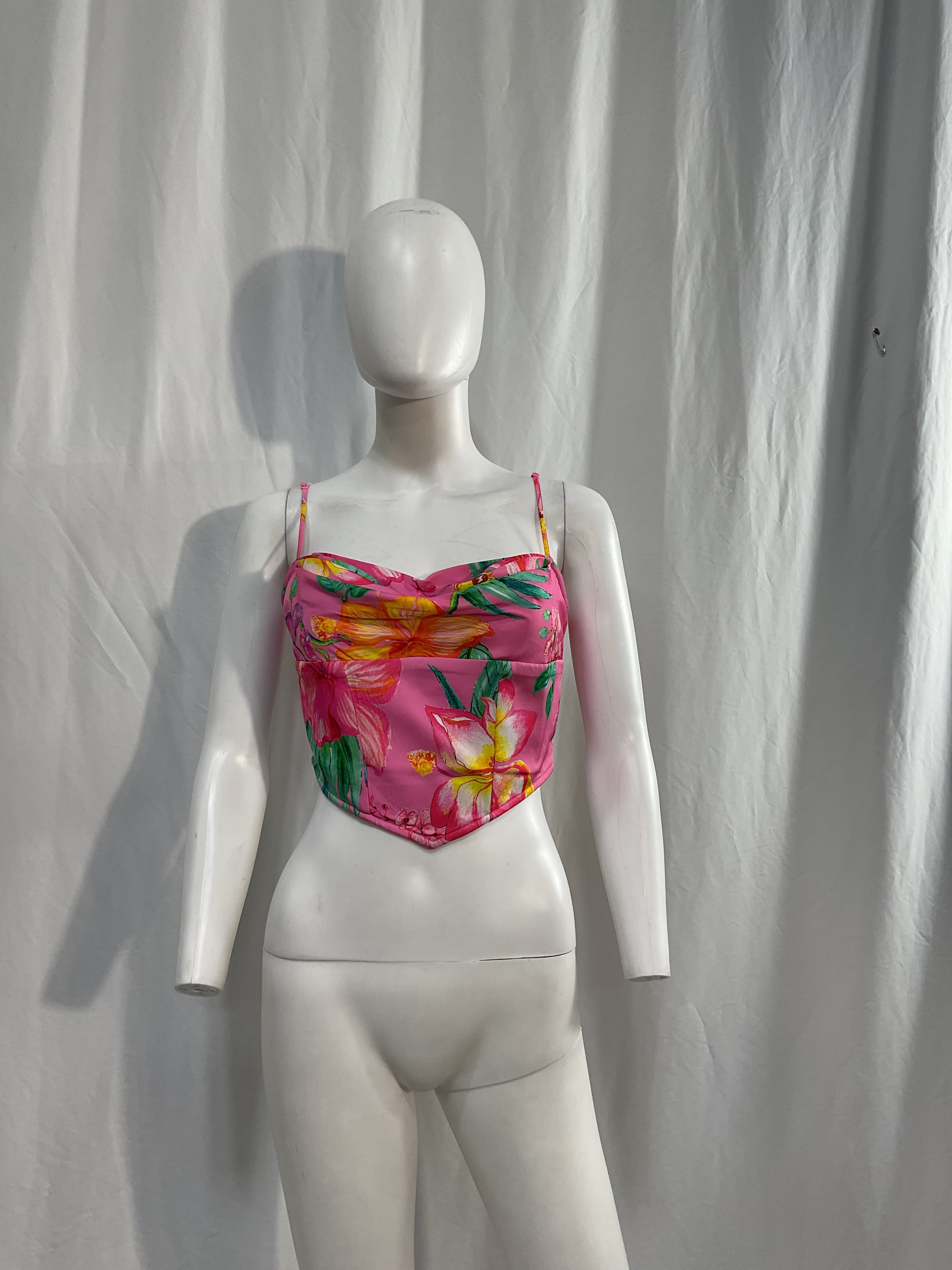 Megan Sleeveless Top In Pink Floral - Image 4