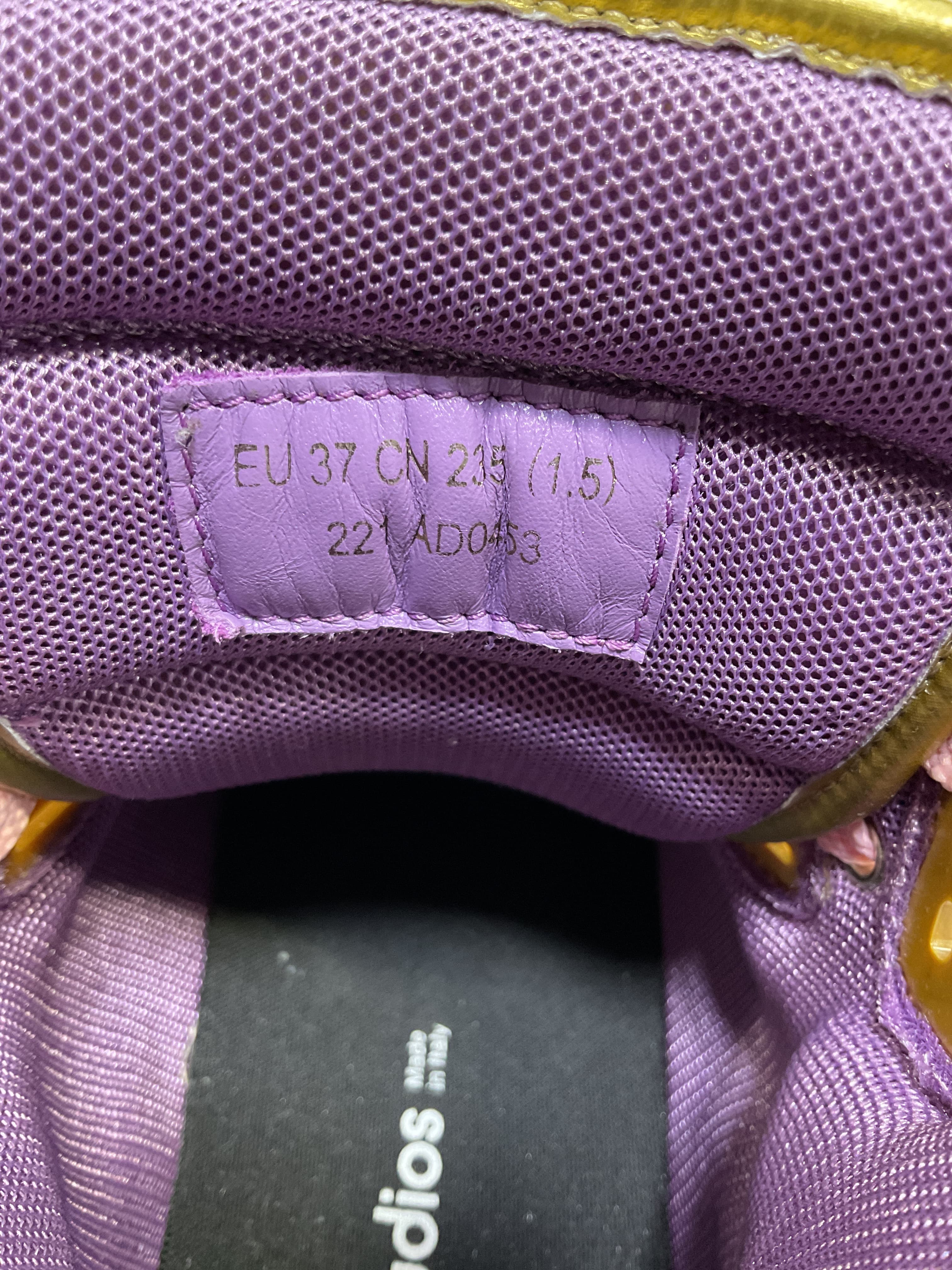 High Top Sneaker In Gold & Purple - Image 3