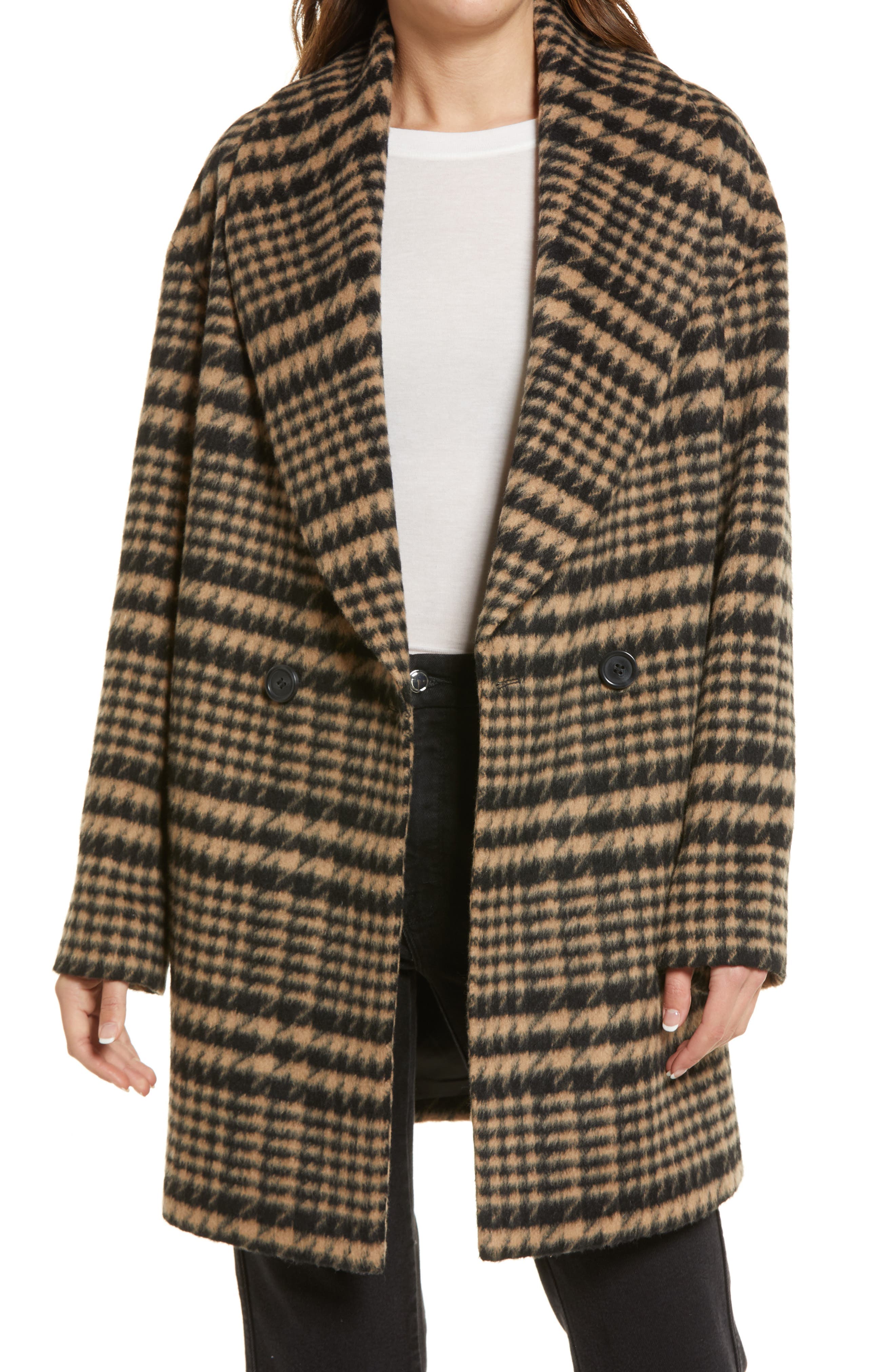 Plaid Shawl Collar Coat - Image 1