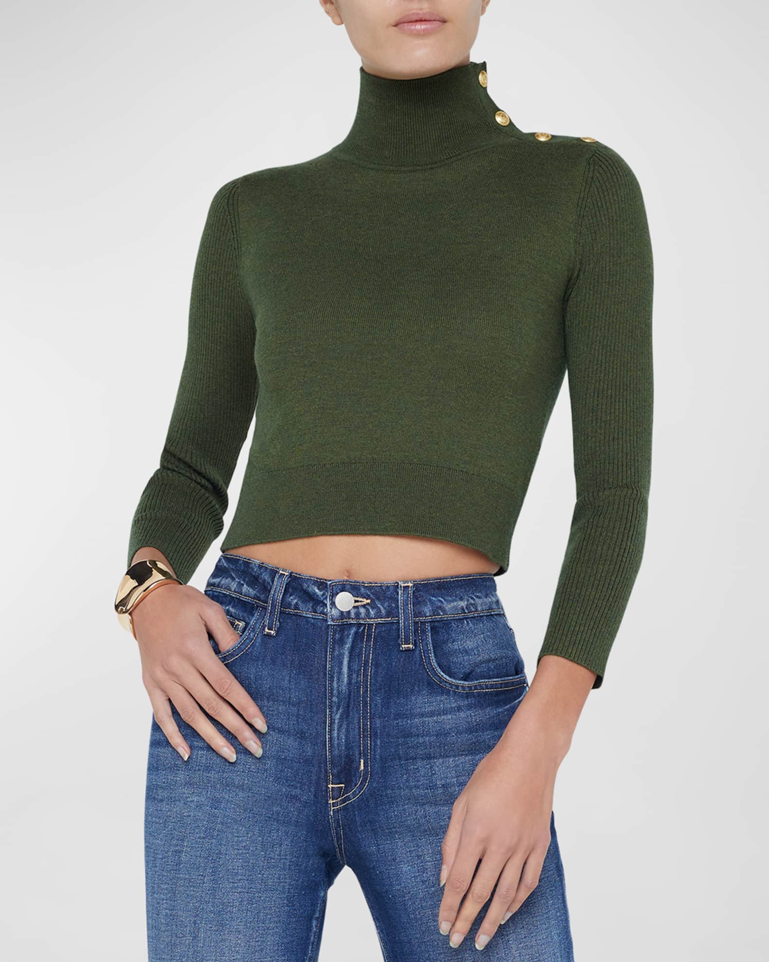 Kamdyn Cropped Mock-Neck Sweater - Image 1