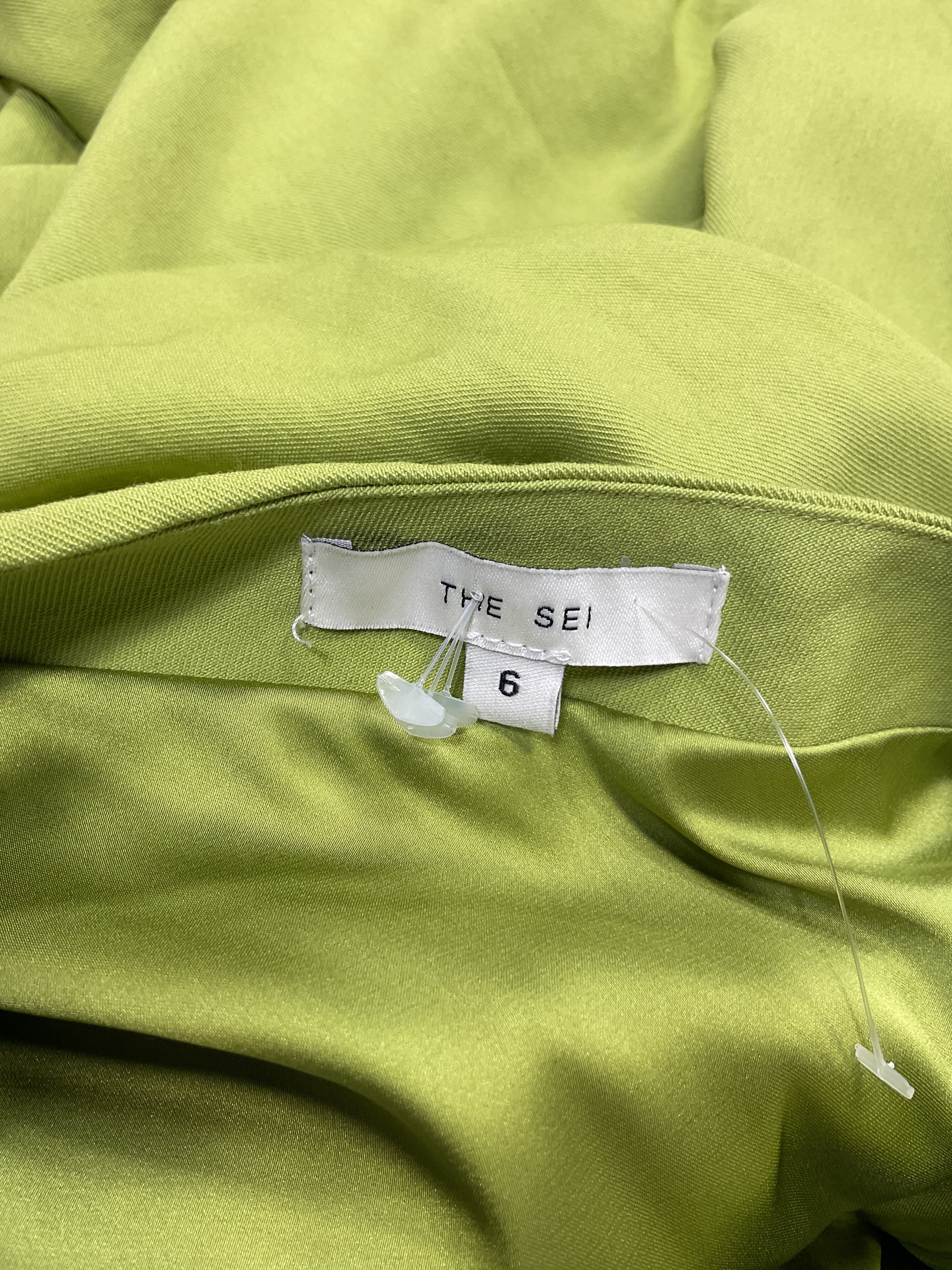 Asymmetric Gathered Dress In Kiwi - Image 4