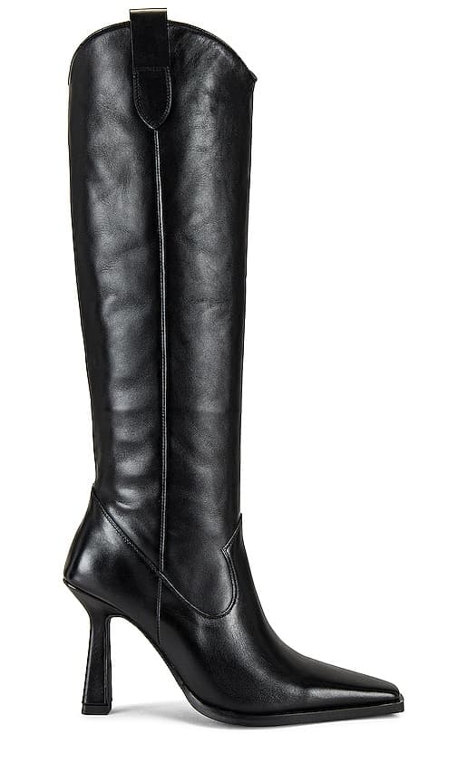 Jinny Knee High Boot In Black Burnished - Image 1