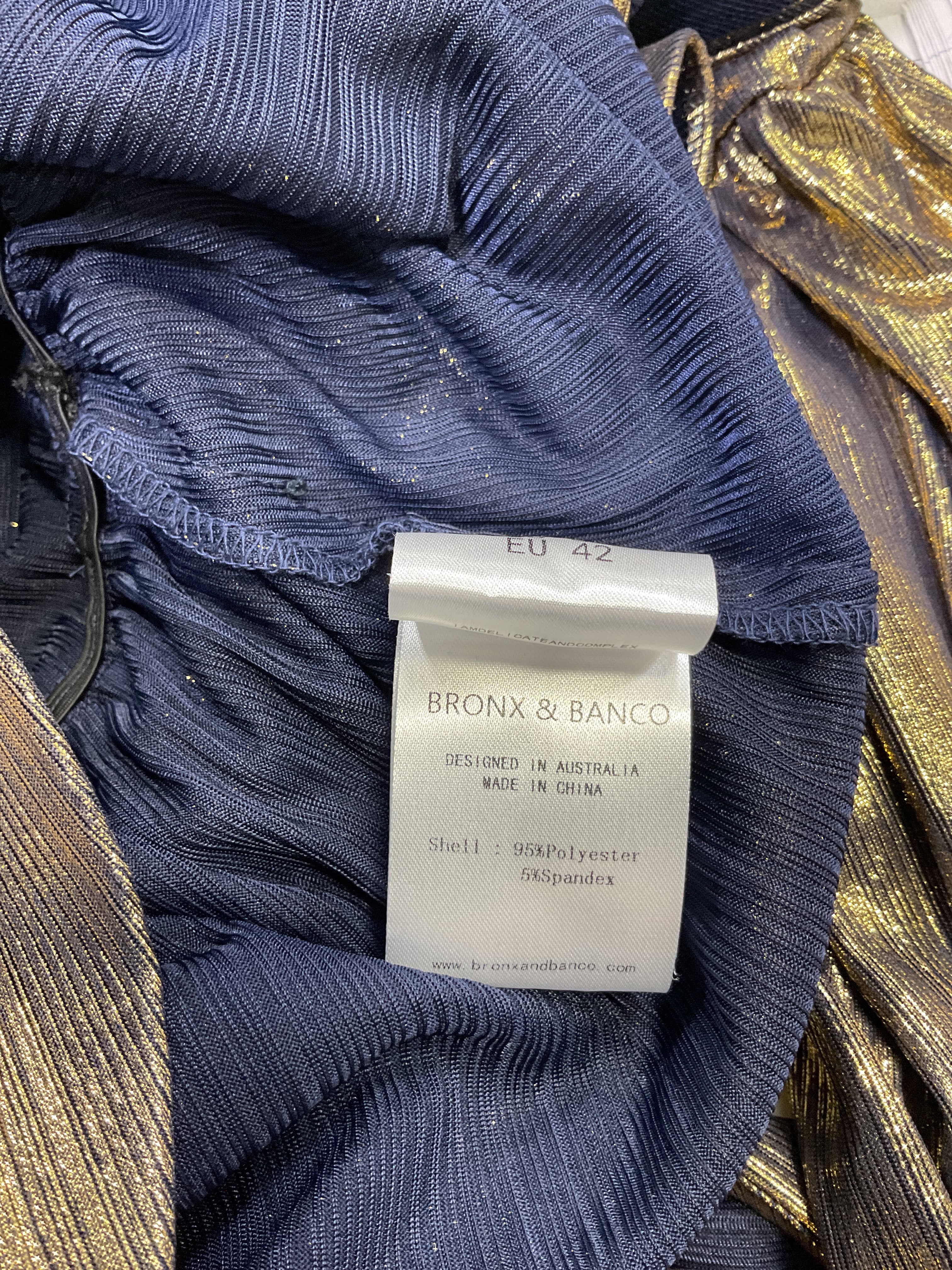 Bedouin Metallic Mini Dress In Metallic Gold - Image 4