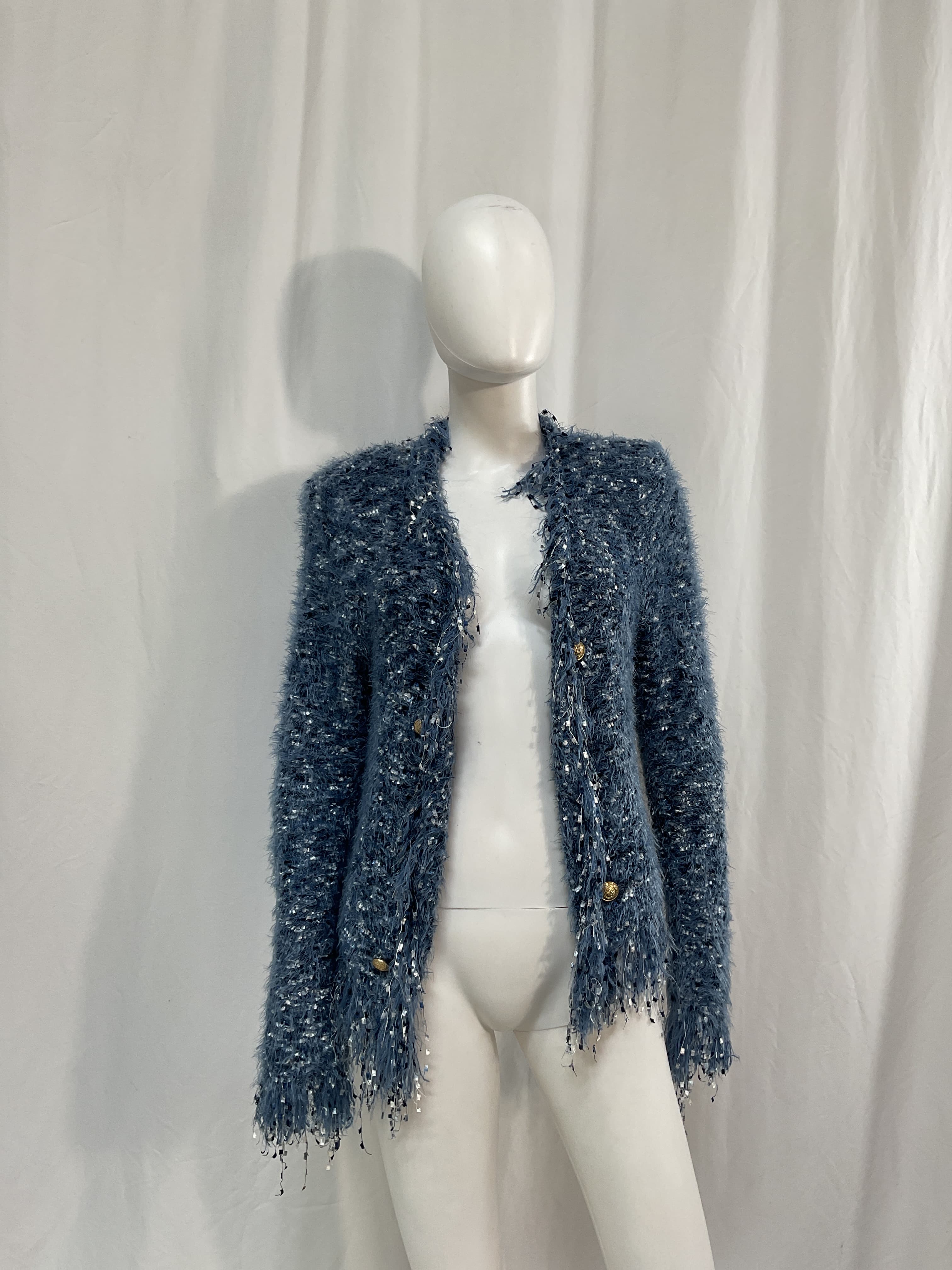 Azure Cardigan Blazer In Blue Multi - Image 2