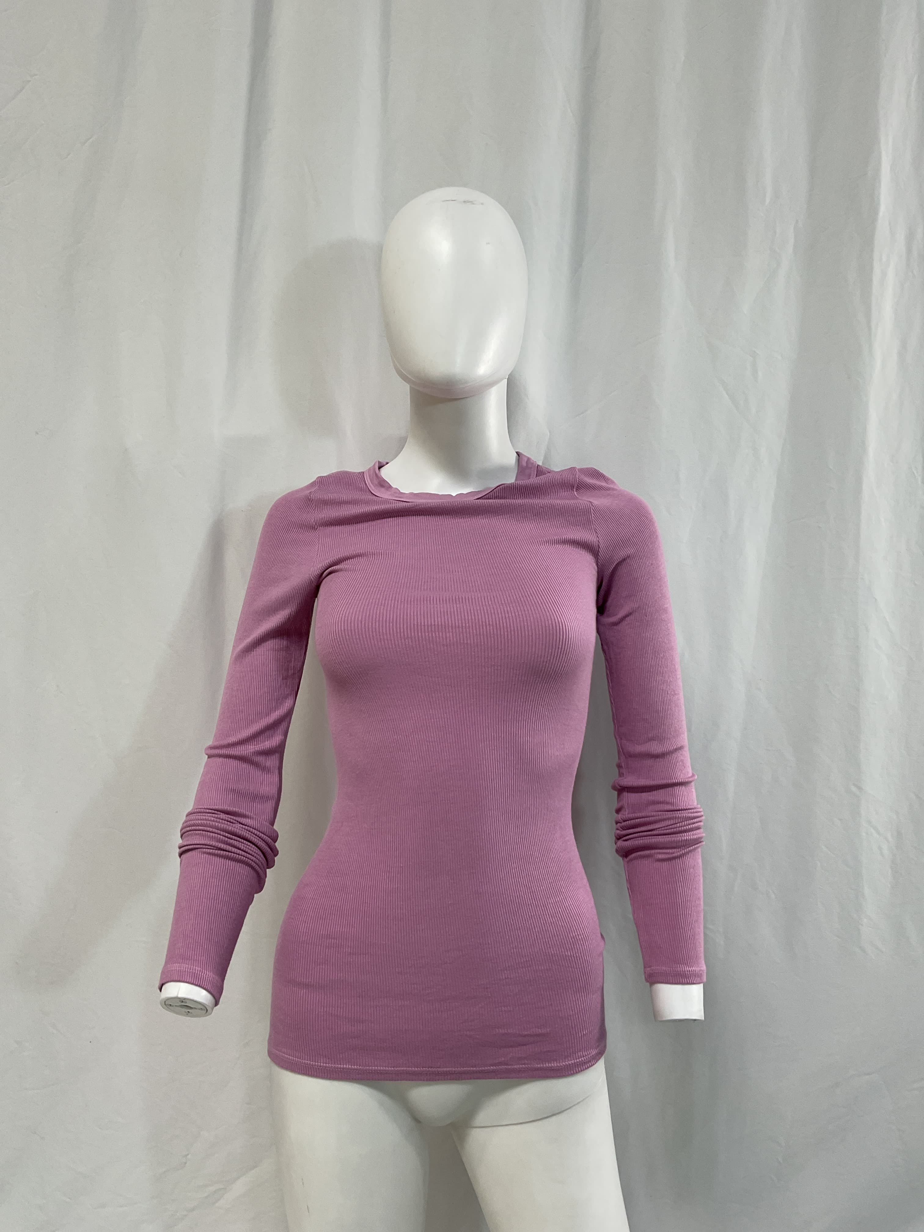 Silk Knit Crew In Orchid Flower - Image 2