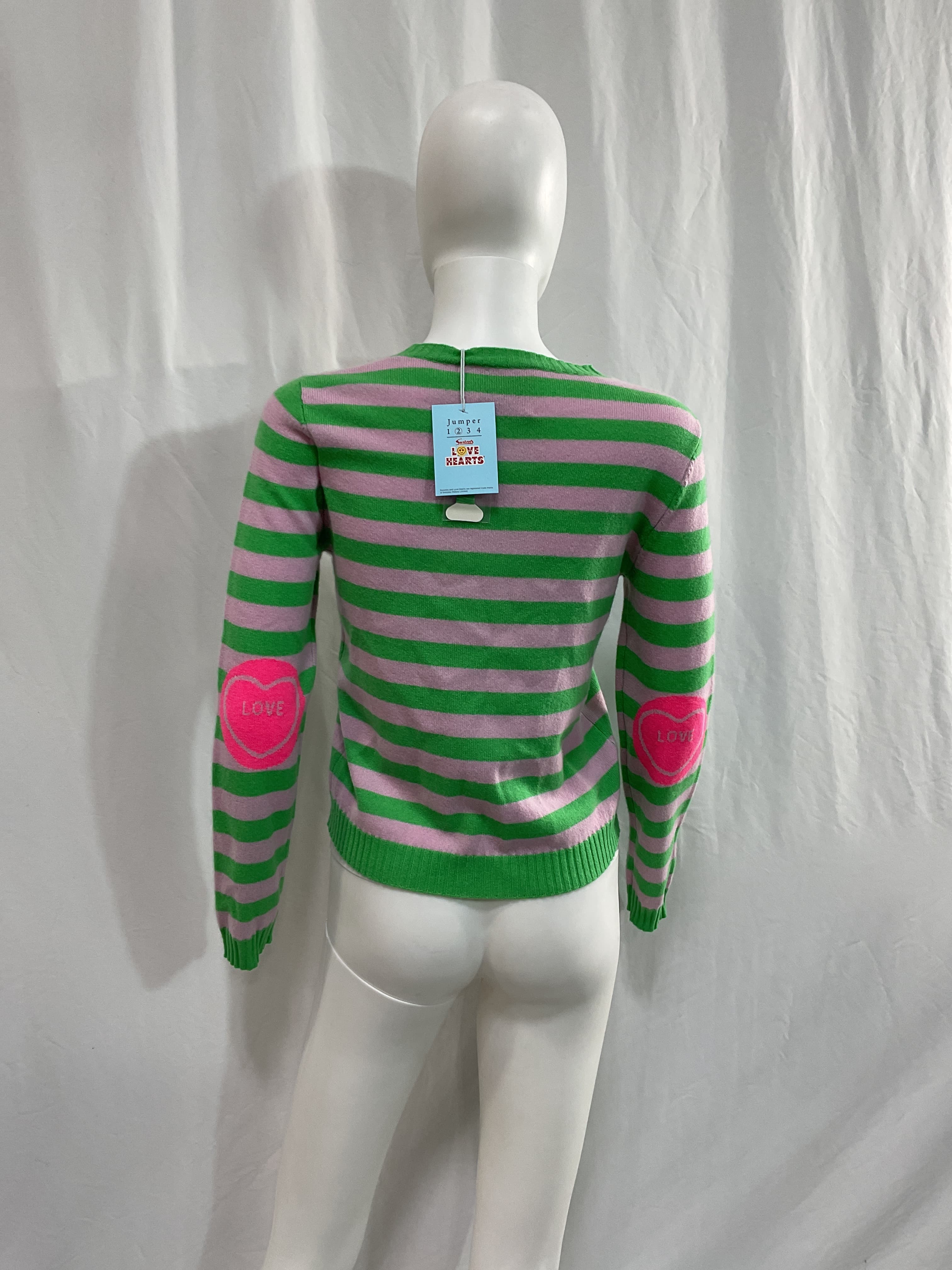 Stripe Love Patch Crew In Irish Green, Sakura & Candy Pink - Image 2