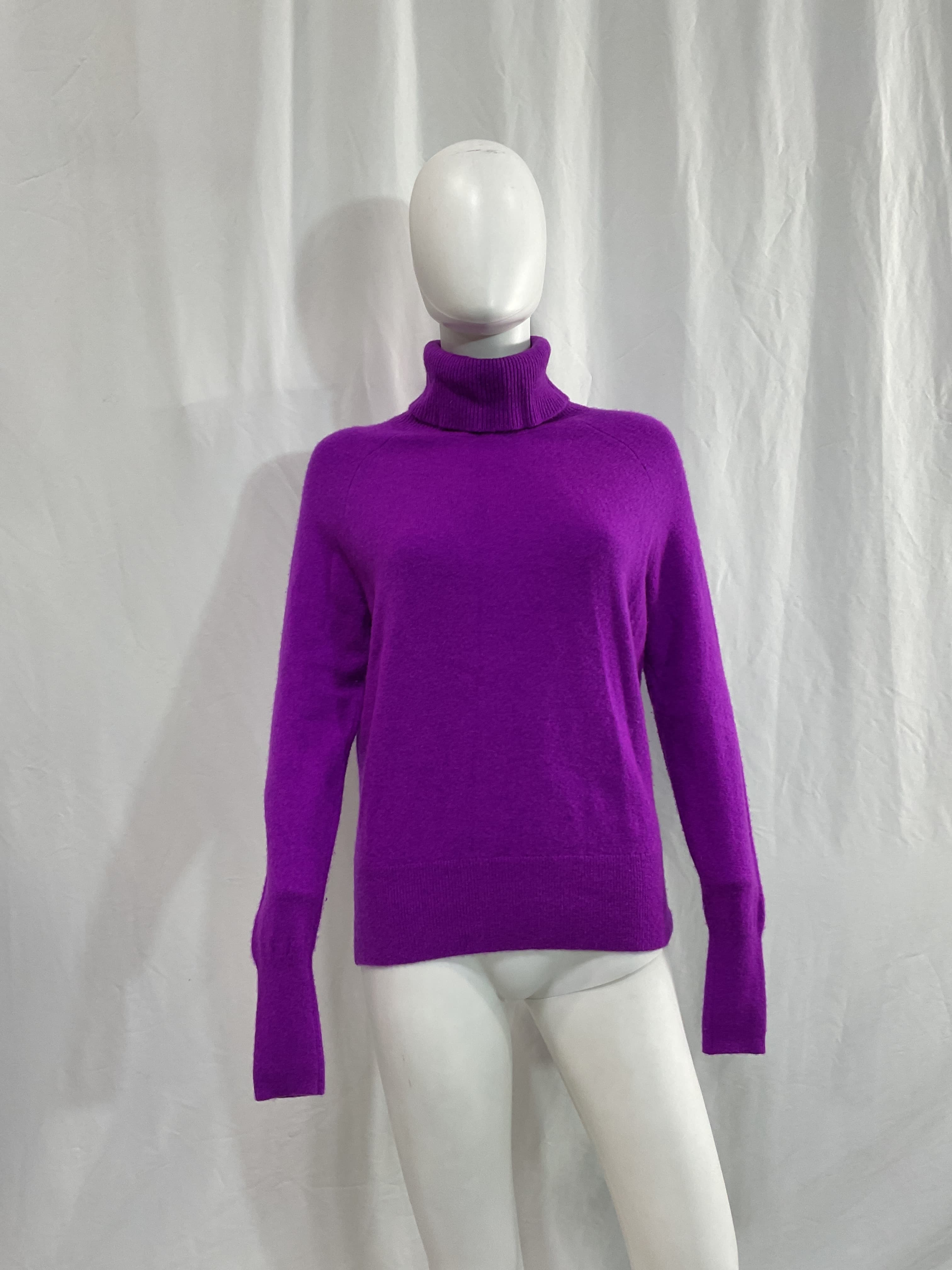 Cashmere Essential Turtleneck In Wild Purple - Image 2