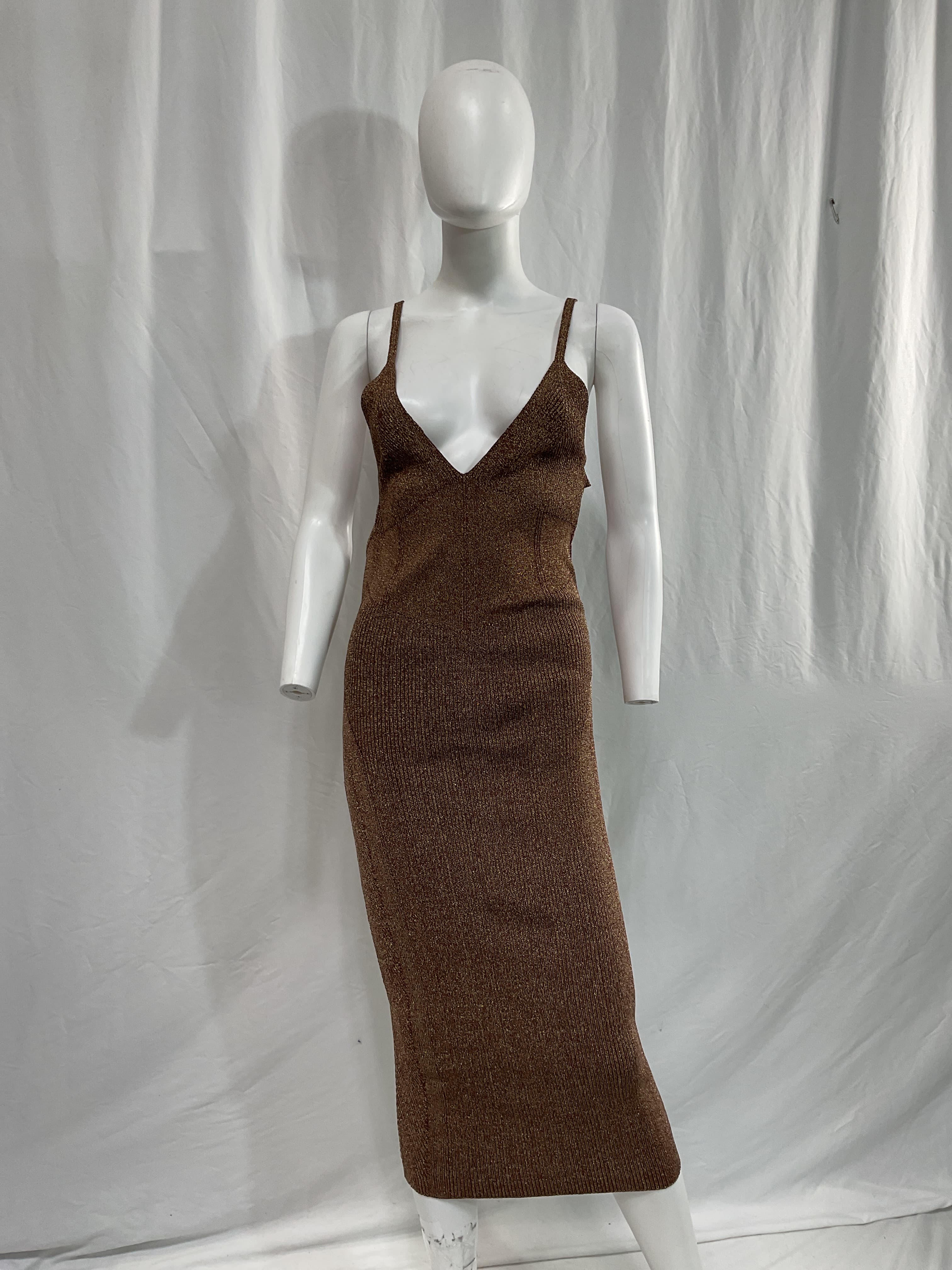 Amster Dress In Metallic Cognac - Image 2