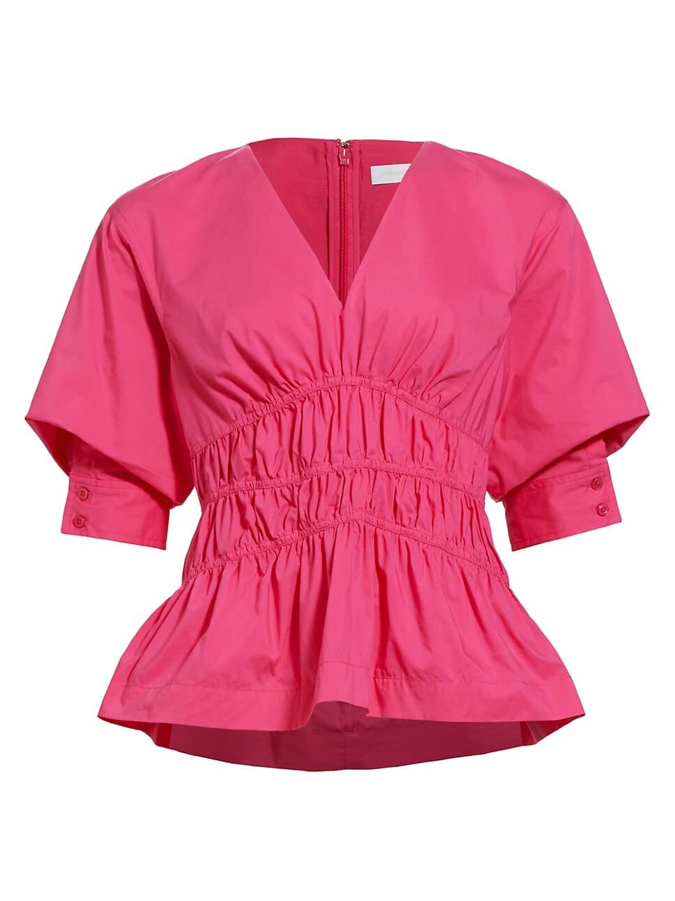 Yuni Cotton Poplin Puff-Sleeve Top - Image 1