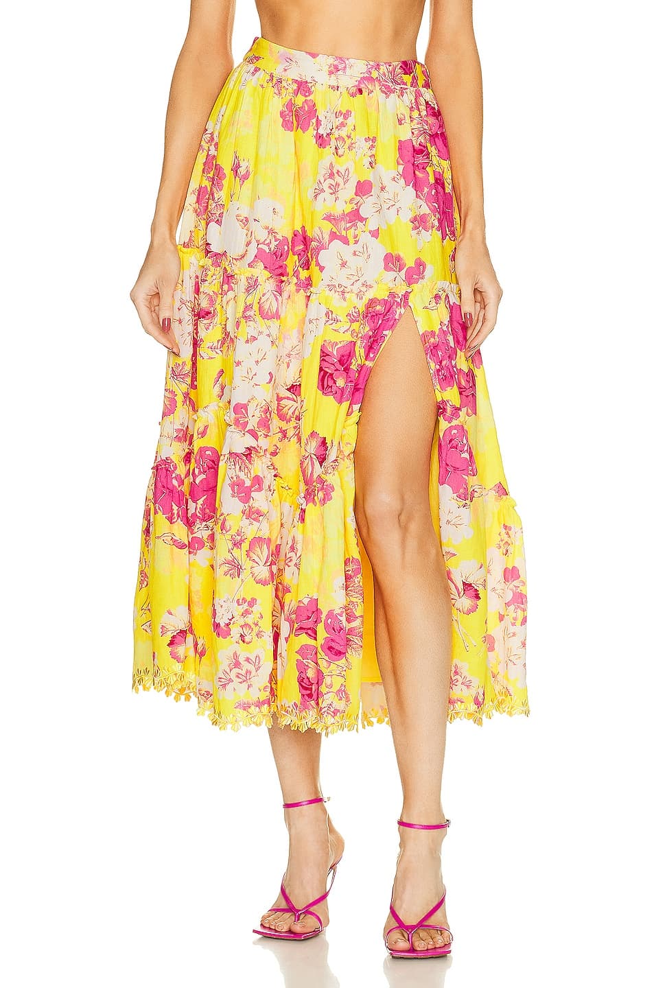 Auril Maxi Skirt In Yellow - Image 1