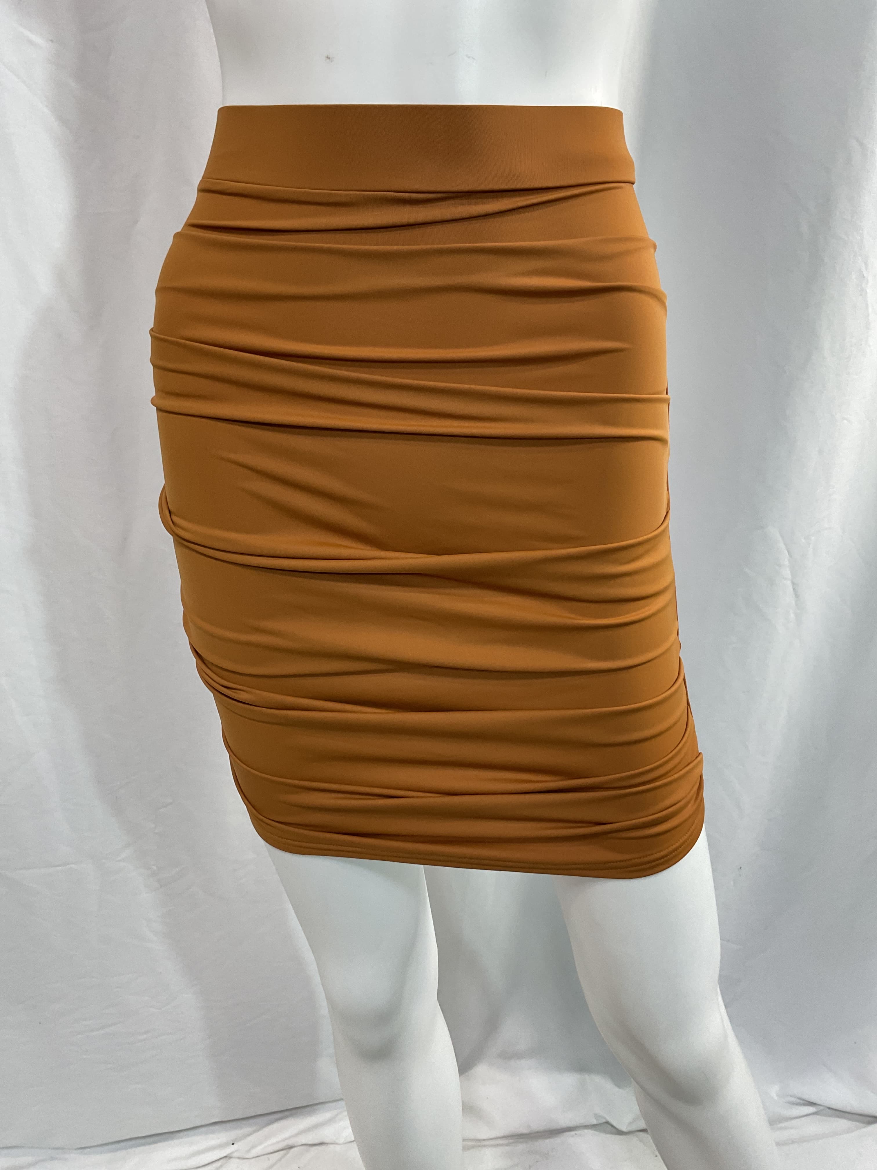 Patton Ruched Mini Skirt In Brown - Image 3