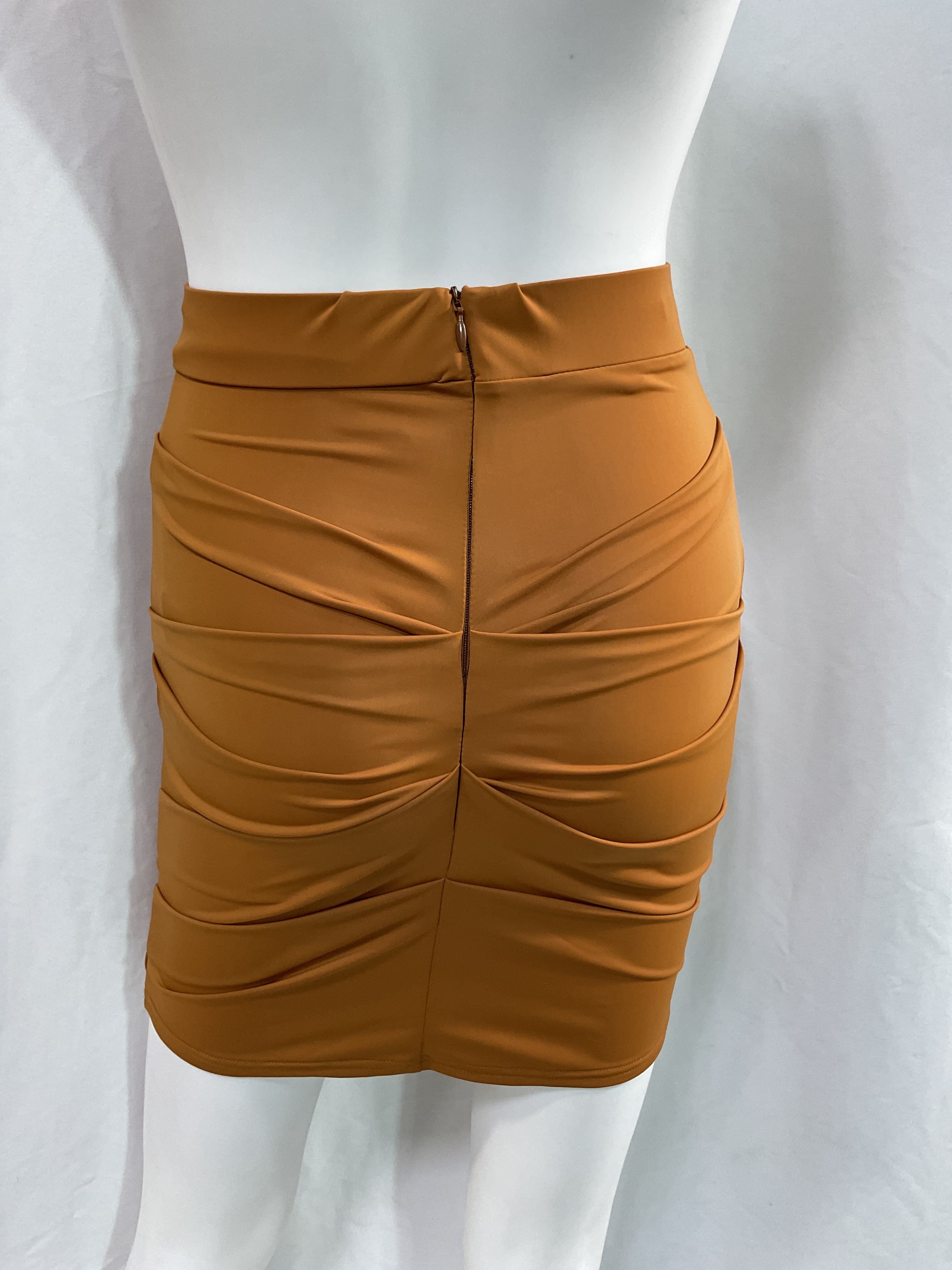Patton Ruched Mini Skirt In Brown - Image 4