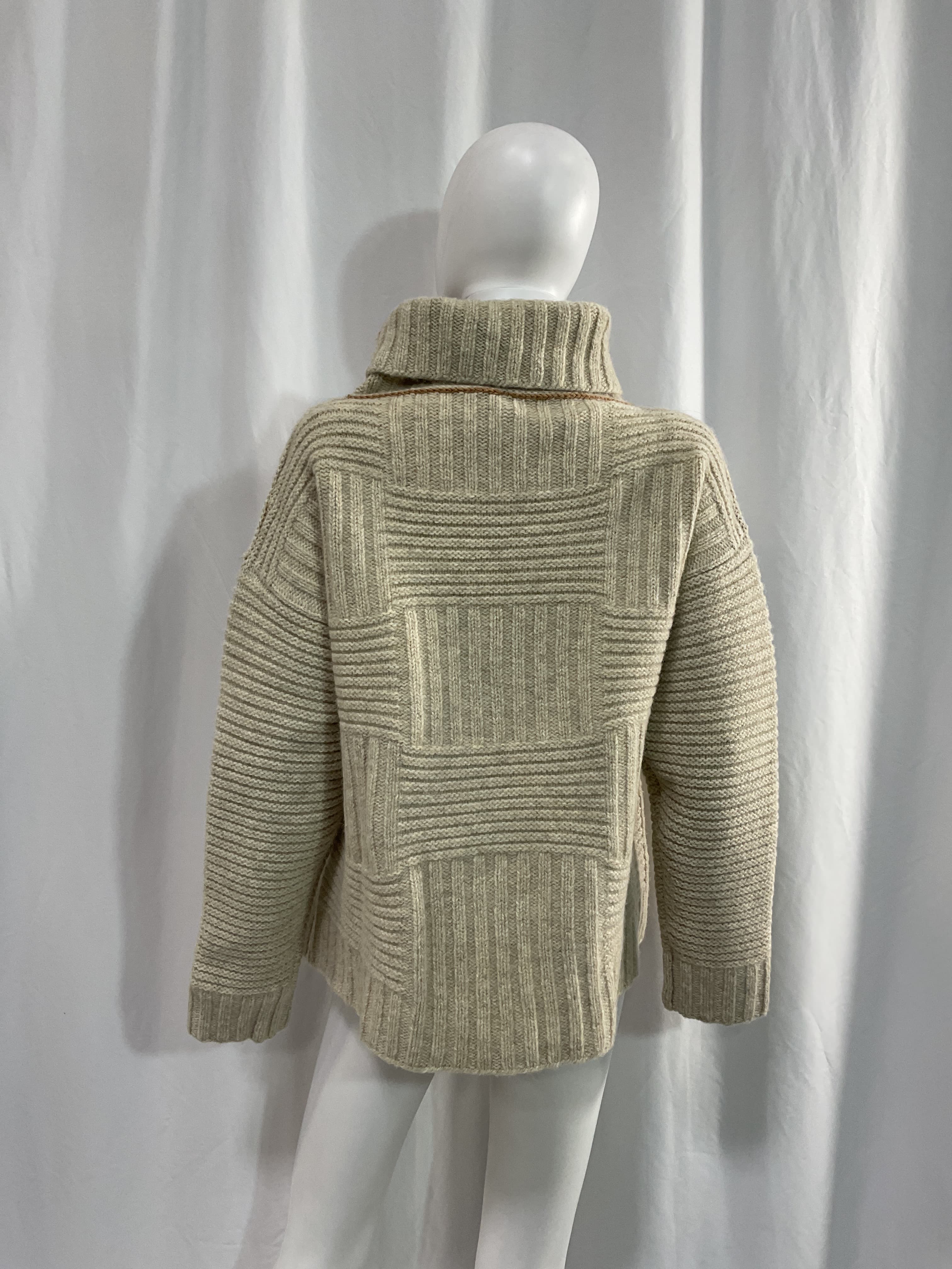 High Neck Sweater In Sea Salt - Image 3