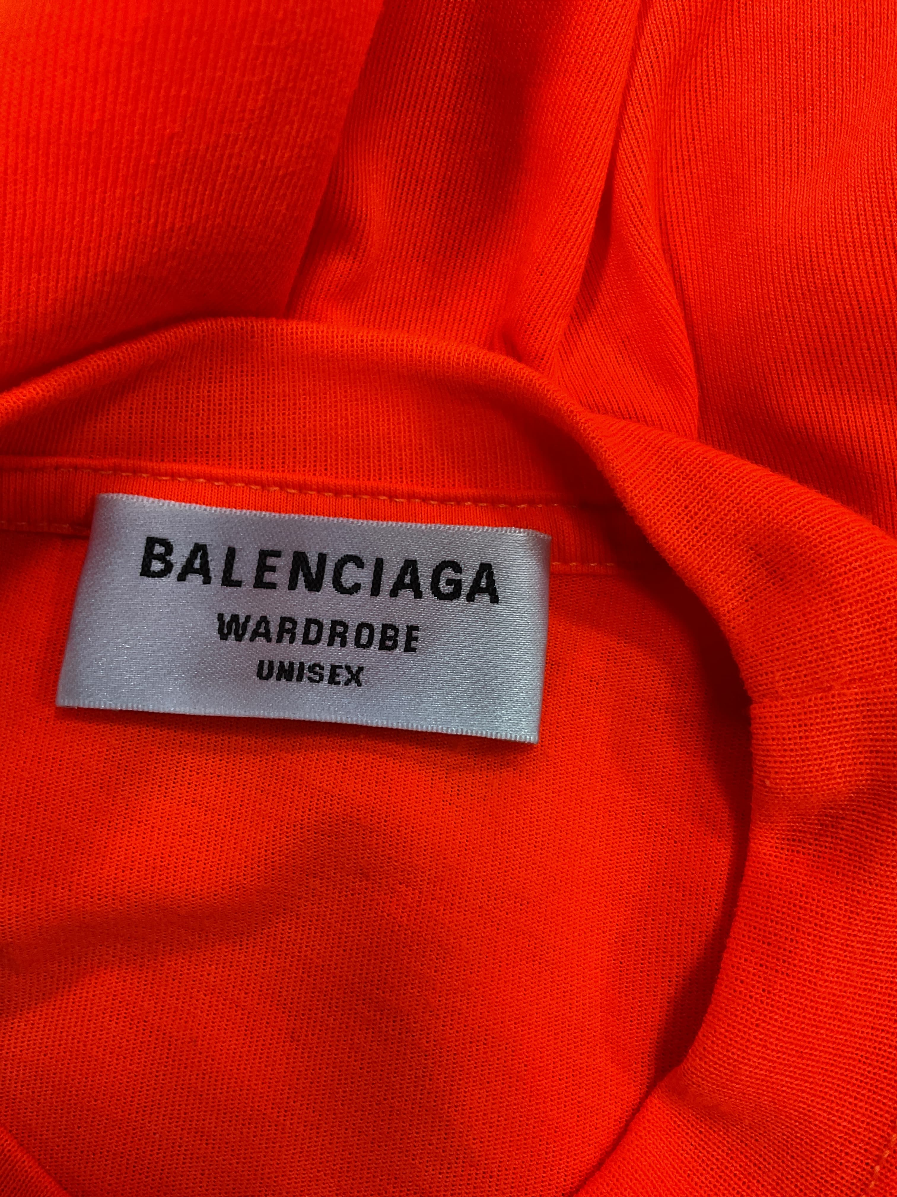 Small Fit T Shirt In Fluo Orange & White - Image 4