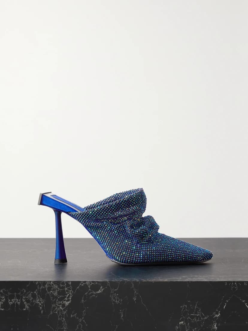 Goliarda Crystal-Embellished Chainmail Mules - Image 1