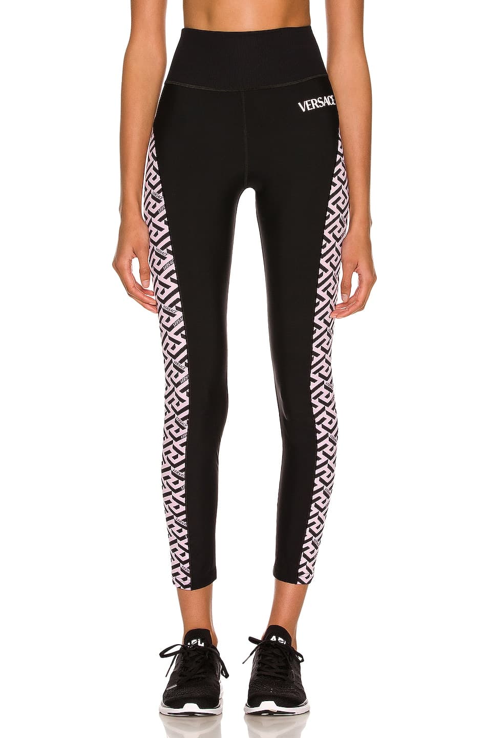 Logo Greca Legging In Nero & Candy - Image 1