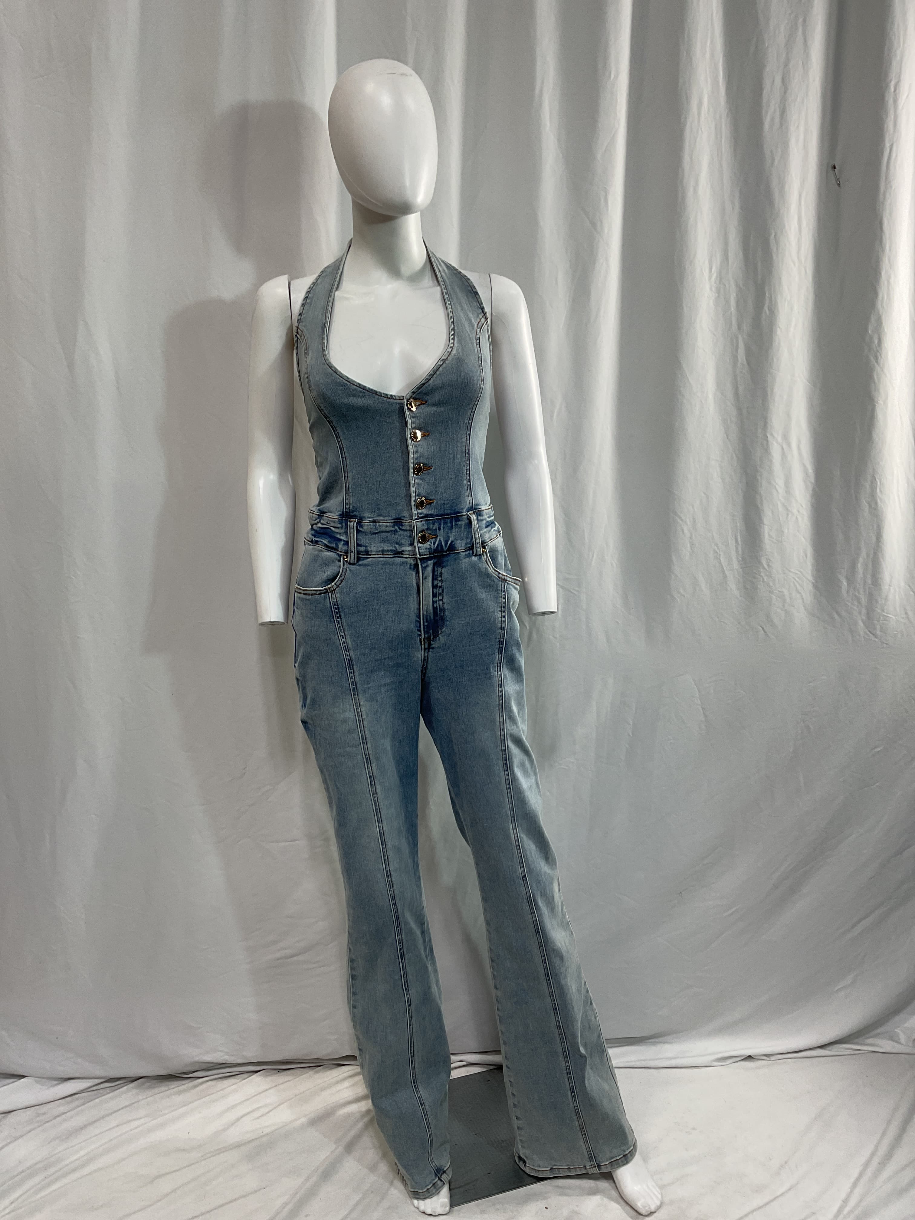 Cynthia Jumpsuit In Vintage Celeste - Image 2