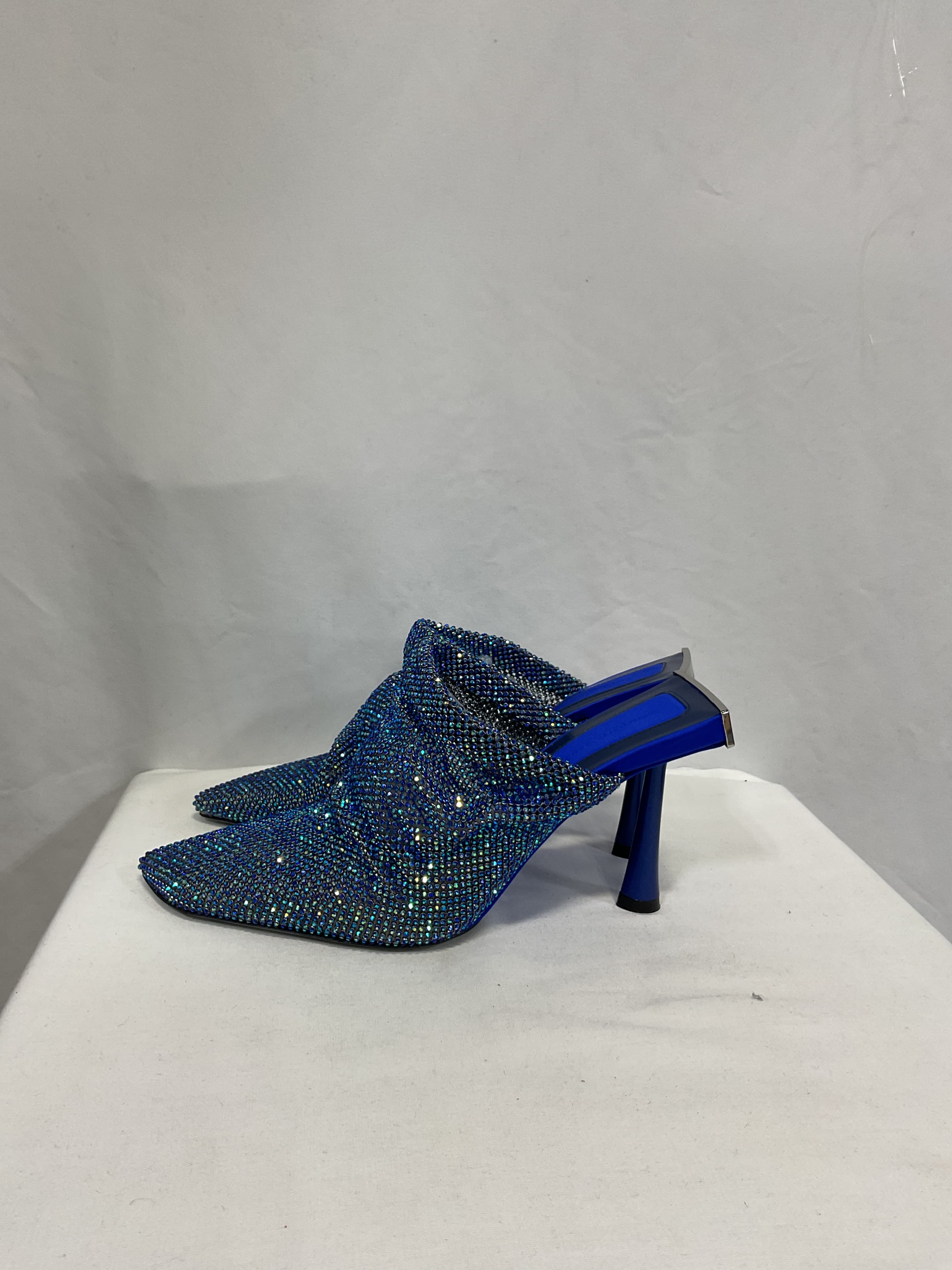 Goliarda Crystal-Embellished Chainmail Mules - Image 2