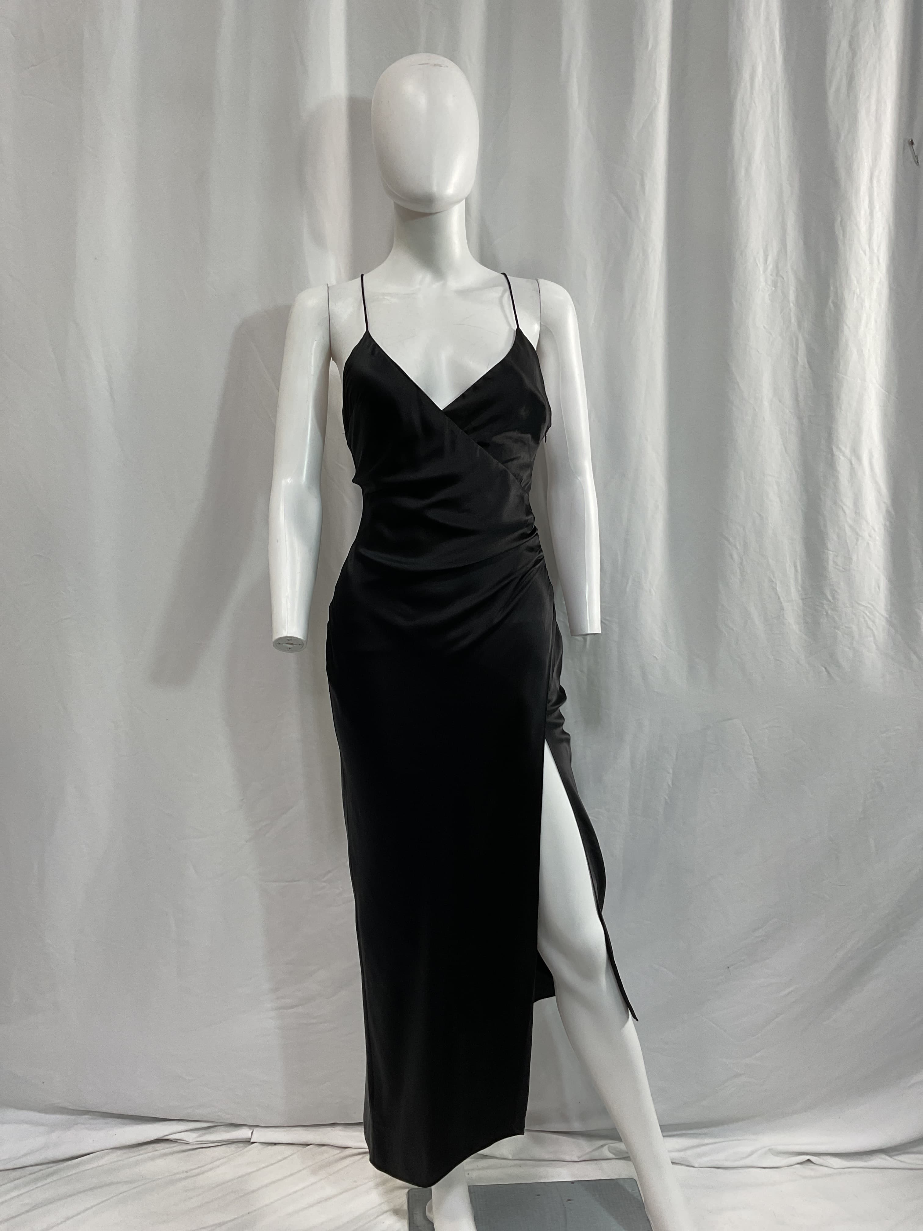 Emma Silk Dress In Black - Image 3