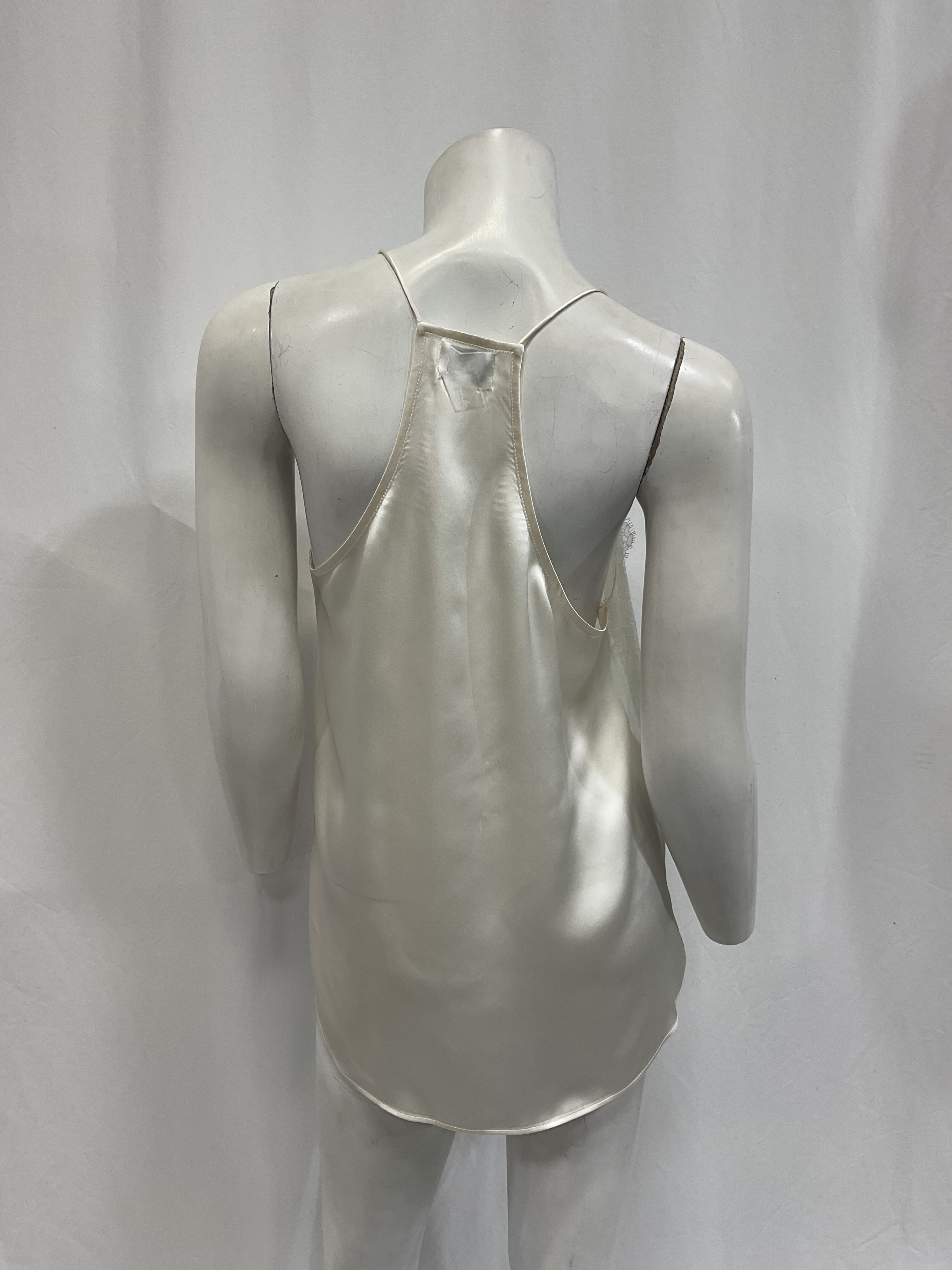 Racer Charmeuse Cami In White - Image 2