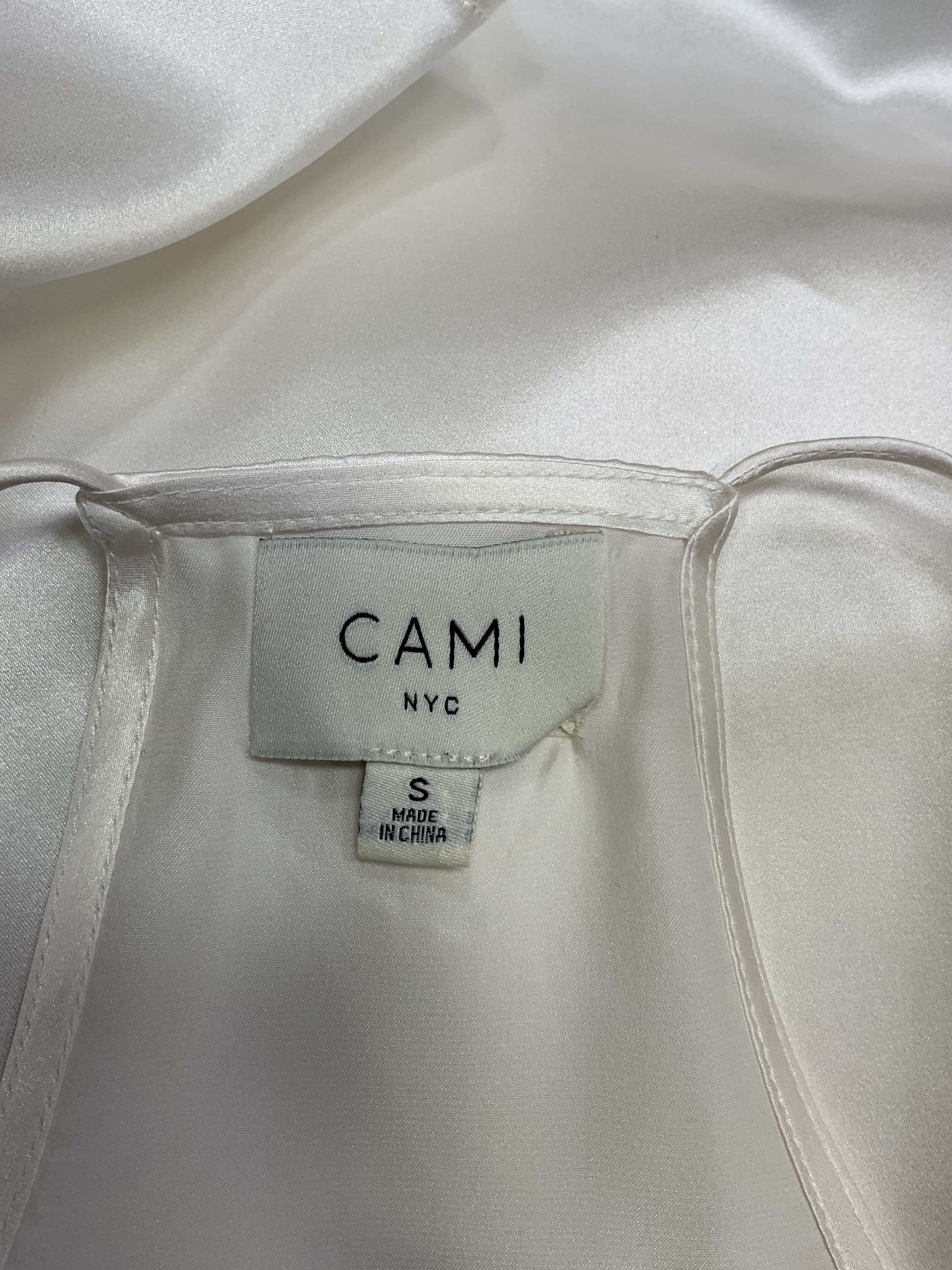 Racer Charmeuse Cami In White - Image 3
