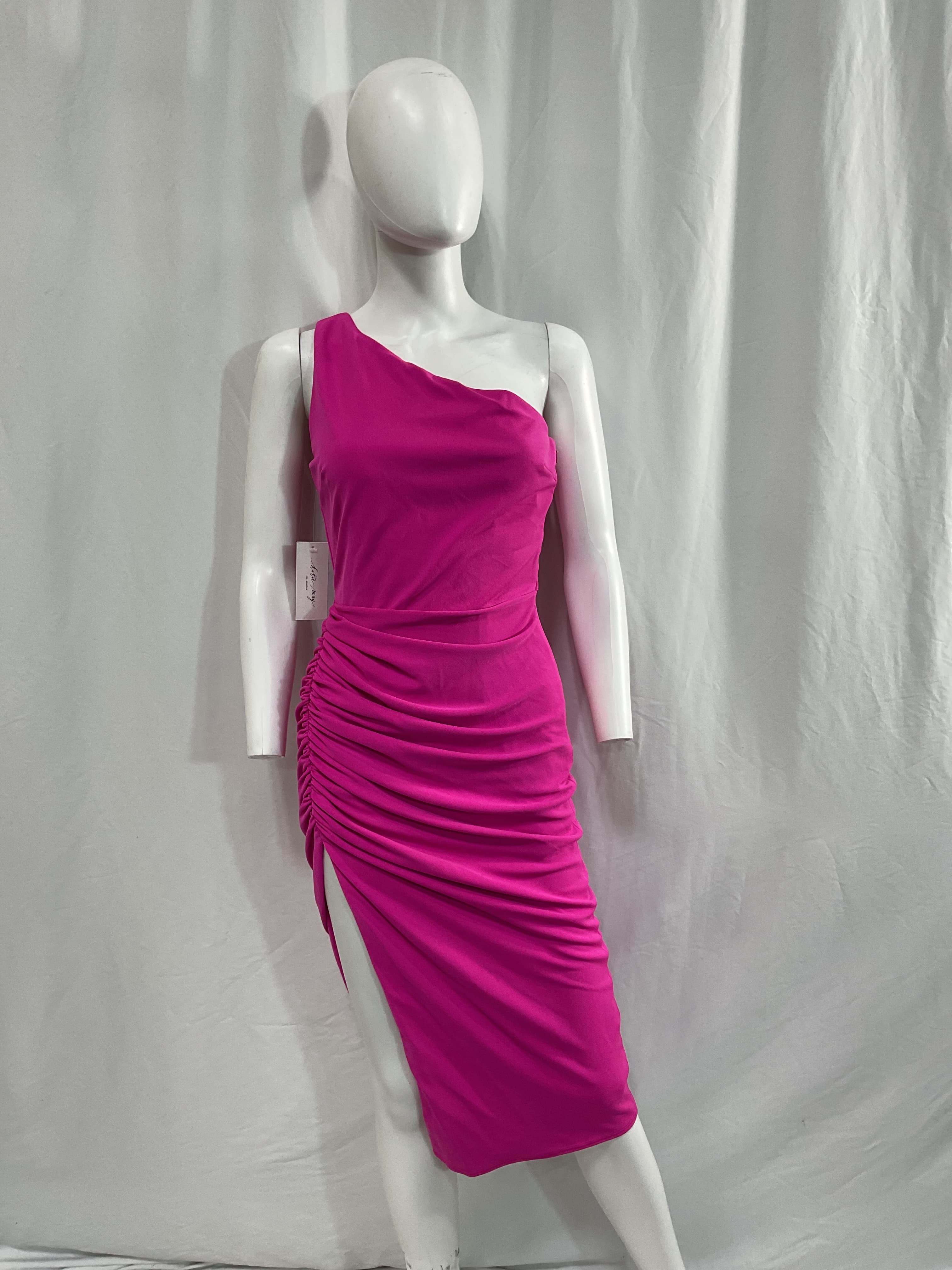 New Age Dress In Electric Pink - Image 2