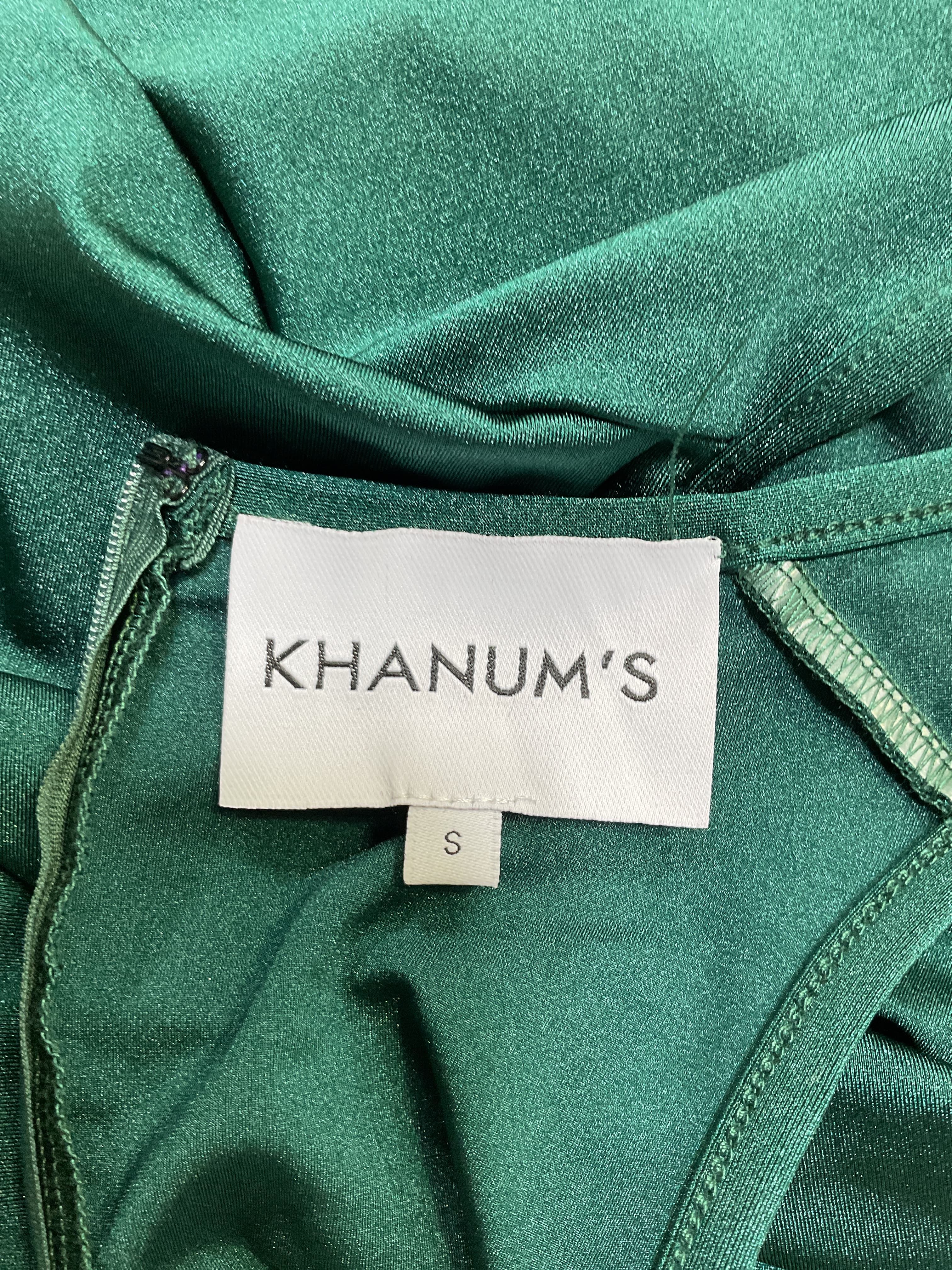 Knur Diamante Trim Mini Dress In Green - Image 3