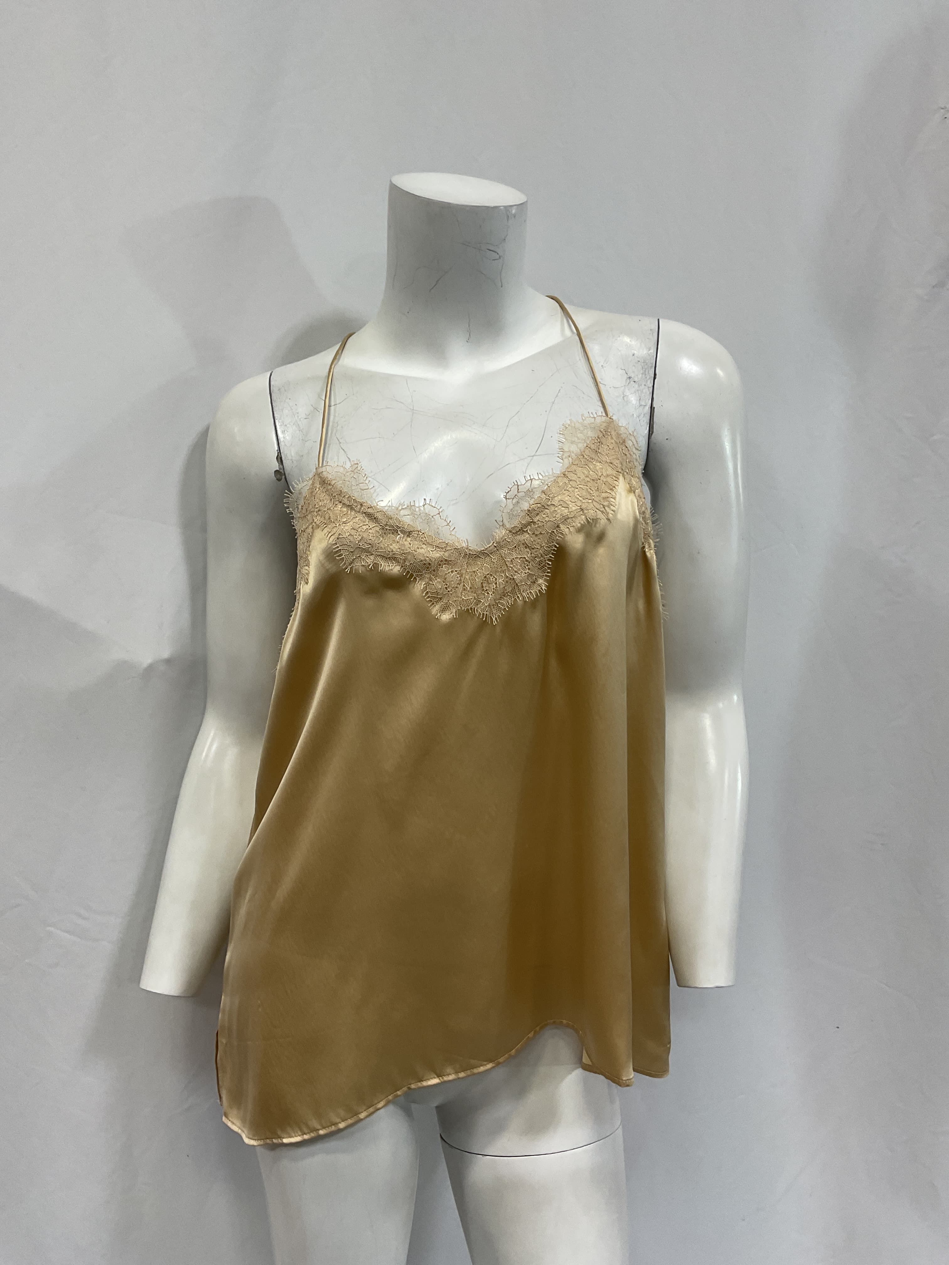 Racer Charmeuse Cami In Soy - Image 4