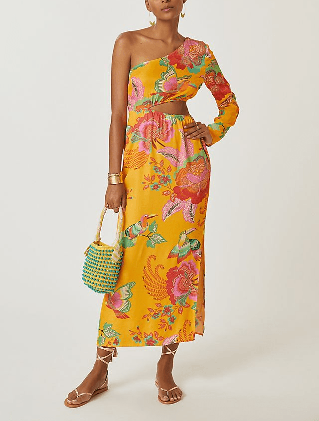 Farm X Anthropologie Single-Shoulder Printed Maxi Dress - Image 1