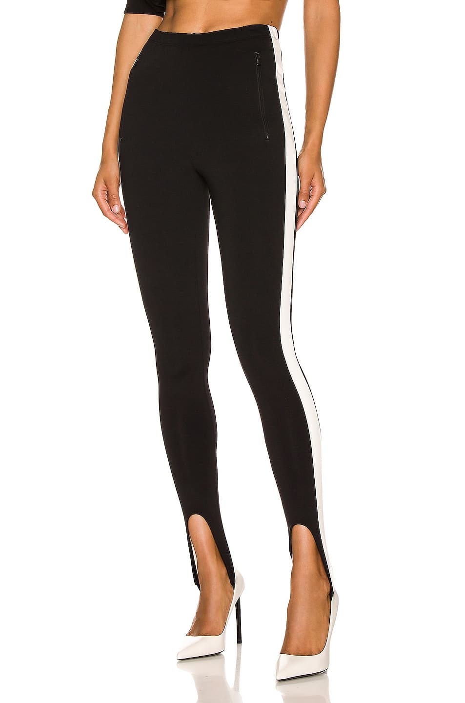 Wardrobe.nyc For Fwrd Stirrup Legging In Black & White - Image 1