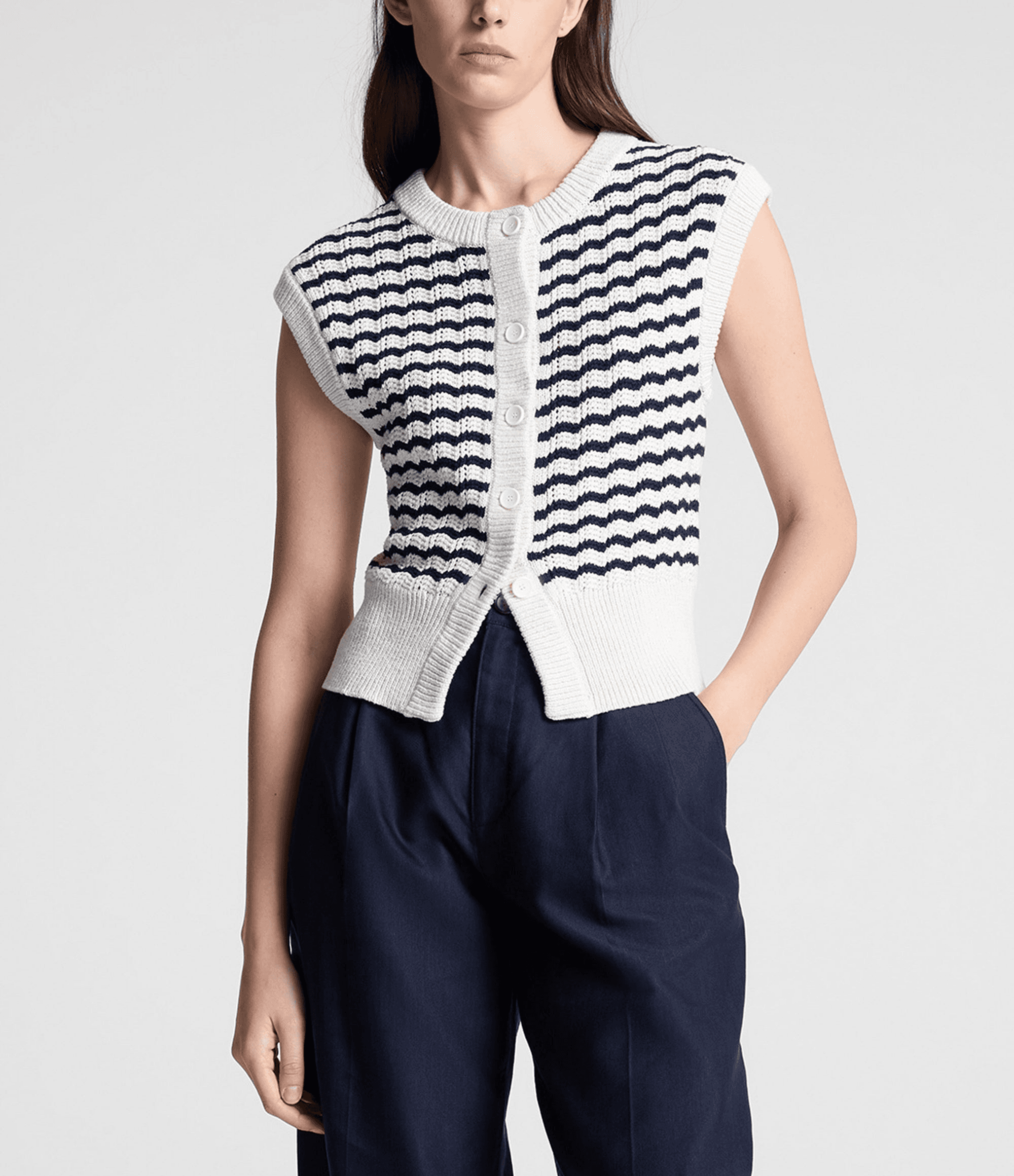 Margo Striped Knit Top - Image 1