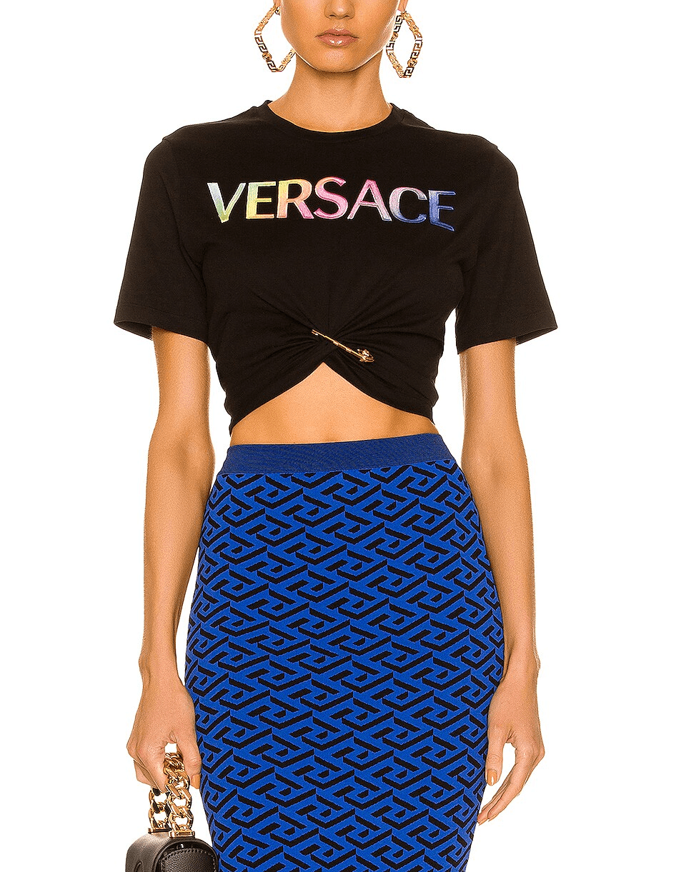 Logo Rainbow T-Shirt In Nero & Multicolor - Image 1